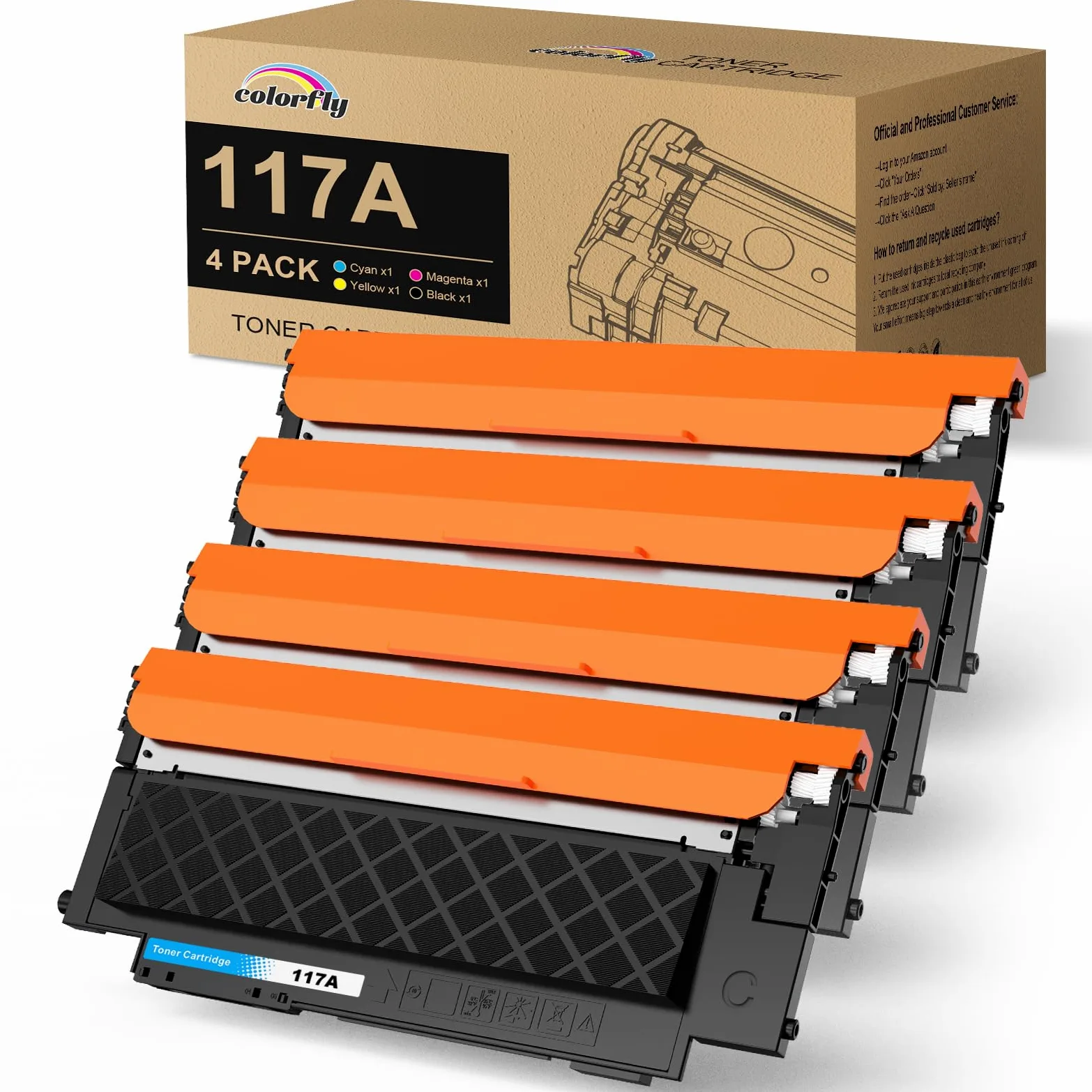 colorfly 117A W2070A Toner Compatibili per HP 117A per Color Laser MFP 179fnw 150nw 178nwg 179fwg 178nw 150a 150w (Nero Ciano Magenta Giallo)