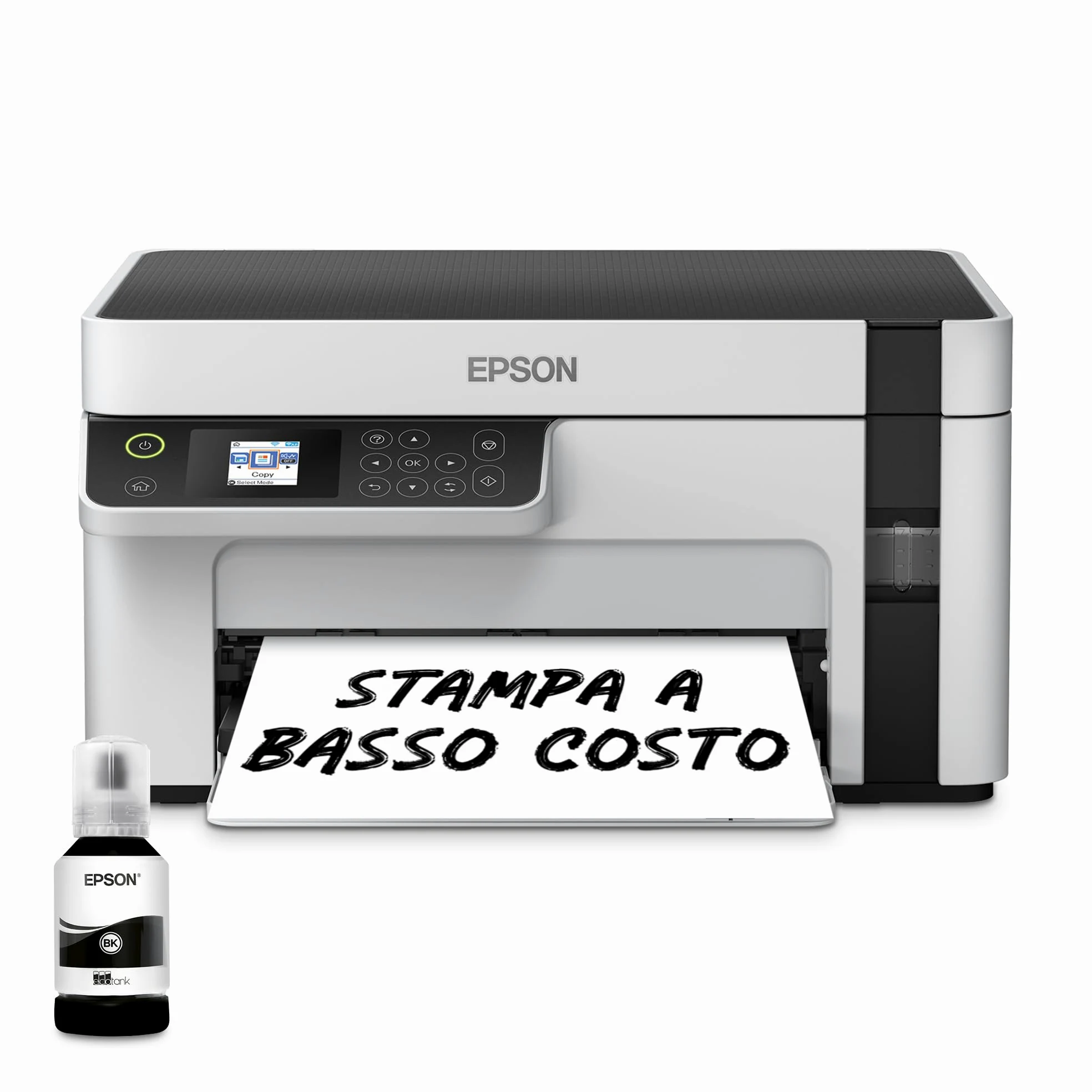 Epson EcoTank ET-M2120 Stampante con Serbatoio D’inchiostro | Stampa Monocromatica | Wi-Fi | A4 | Stampa, Copia, Scansione | Stampa Fronte/Retro | Display LCD 3.7 cm