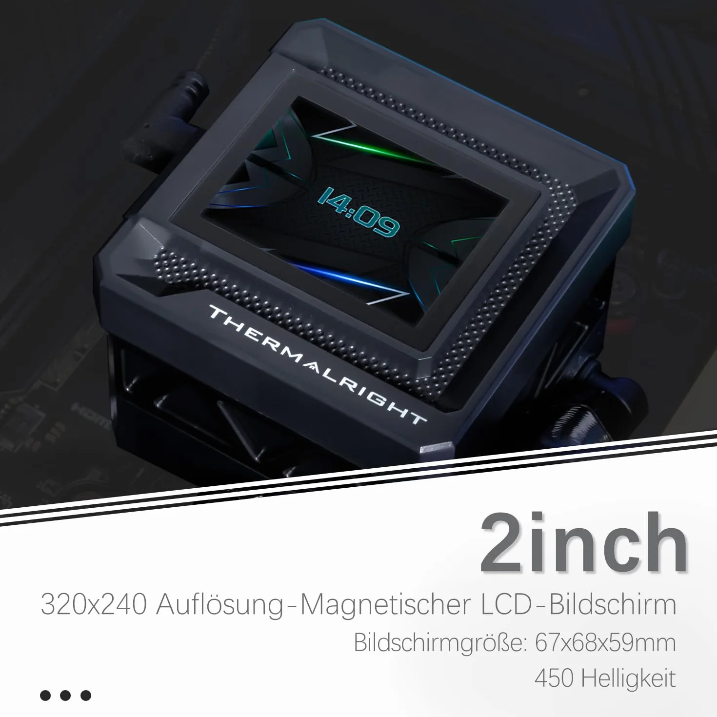 TR-Thermalright FW120 SE ARGB - Raffreddatore per CPU liquido, display LCD IPS da 2 pollici, risoluzione 320 x 240 (magnetica), design dello schermo fai da te, 120 mm, per AM4/AM5, Intel LGA1851/1700
