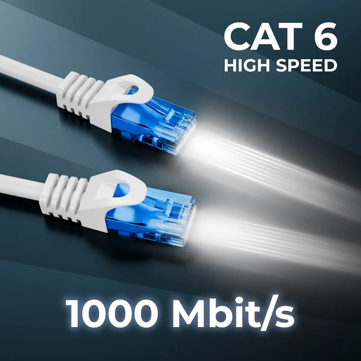 deleyCON 10x 0,5m Set Cavo Rete CAT6 - Cavo LAN CAT-6 RJ45 U-UTP Corto 50cm Patch Ethernet DSL Switch Router Modem Repeater Patchpanel - Bianco
