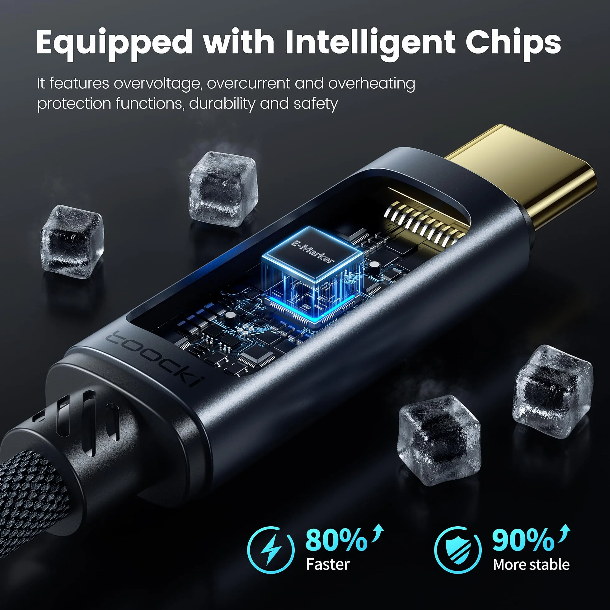 toocki Cavo USB C USB C 100W, 3m Cavo USB Type-C PD 5A Ricarica