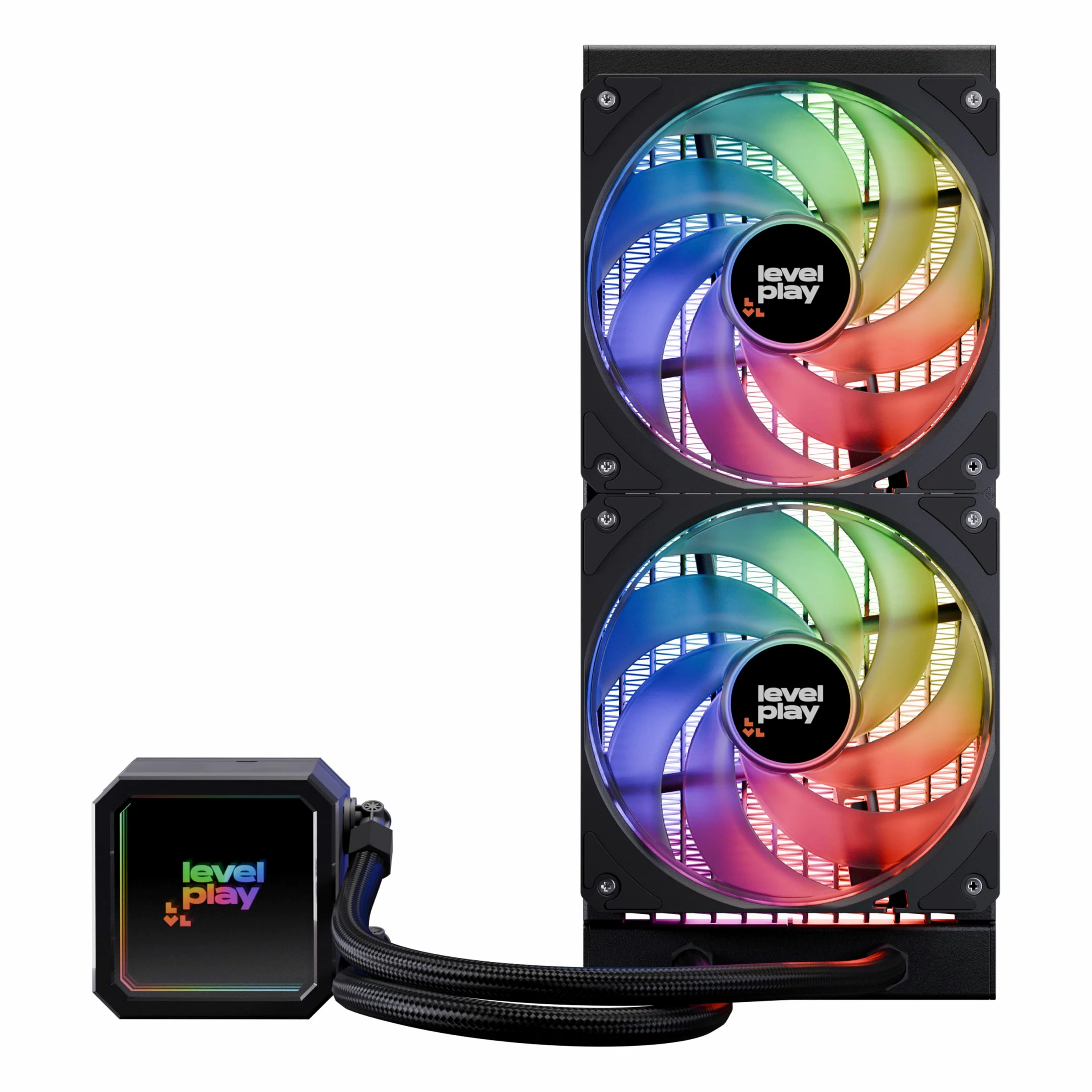 Levelplay Combat CL240 AIO Raffreddamento a Liquido - TDP 280W, Pompa ARGB Infinity, Raffreddamento Radiatore 240mm, Ventole ARGB Gen 2 CF120, Compatibile AMD AM5/AM4 e Intel LGA 1851/LGA 1700, Nero