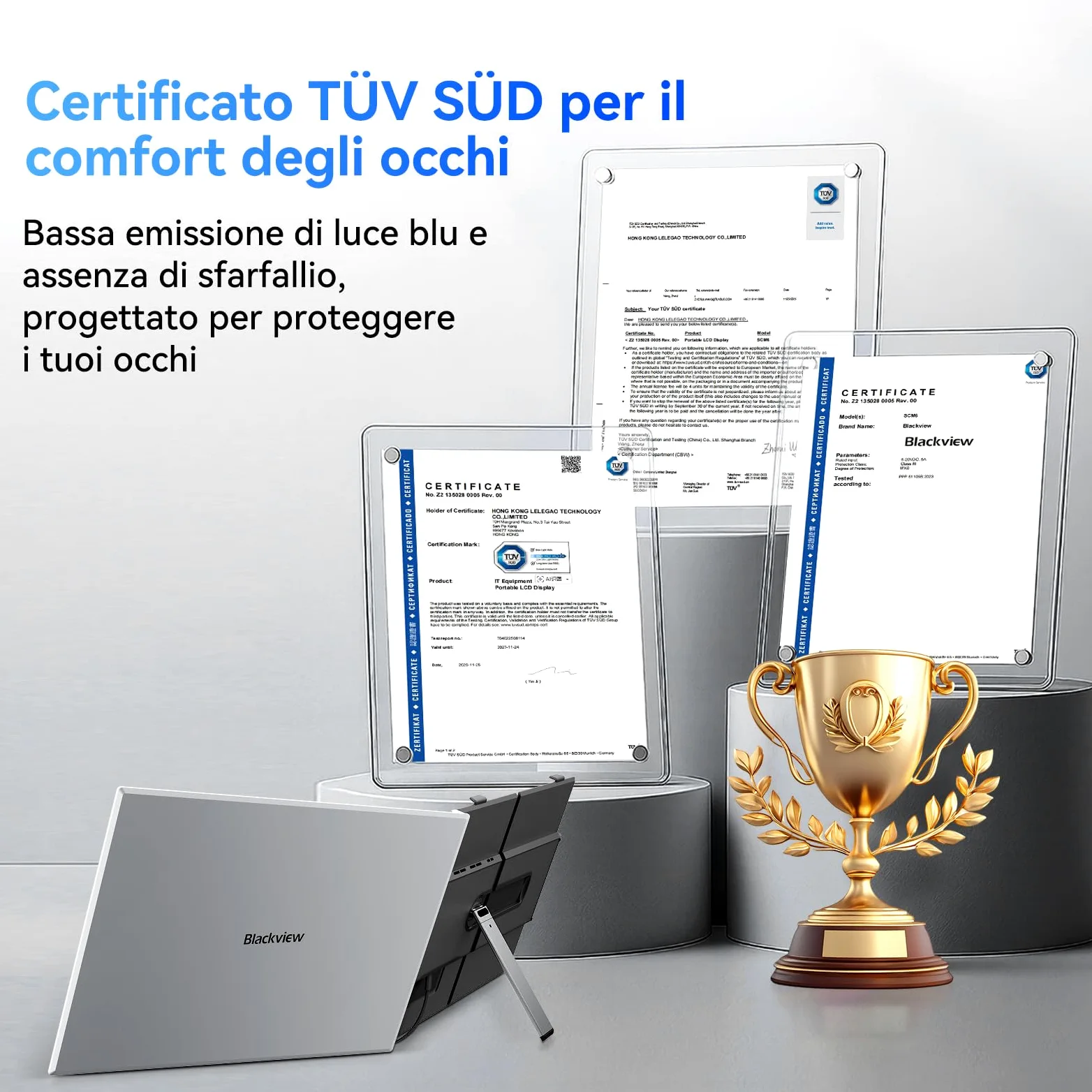 Blackview Monitor Portatile per Laptop, 15,6“ FHD 1200P 100% sRGB FHD Ultra Leggero Adatto a Tutte Dimensioni Laptops Venire con Type-C USB HDMI Plug-Play per Mac, Windows, Chrome, Android