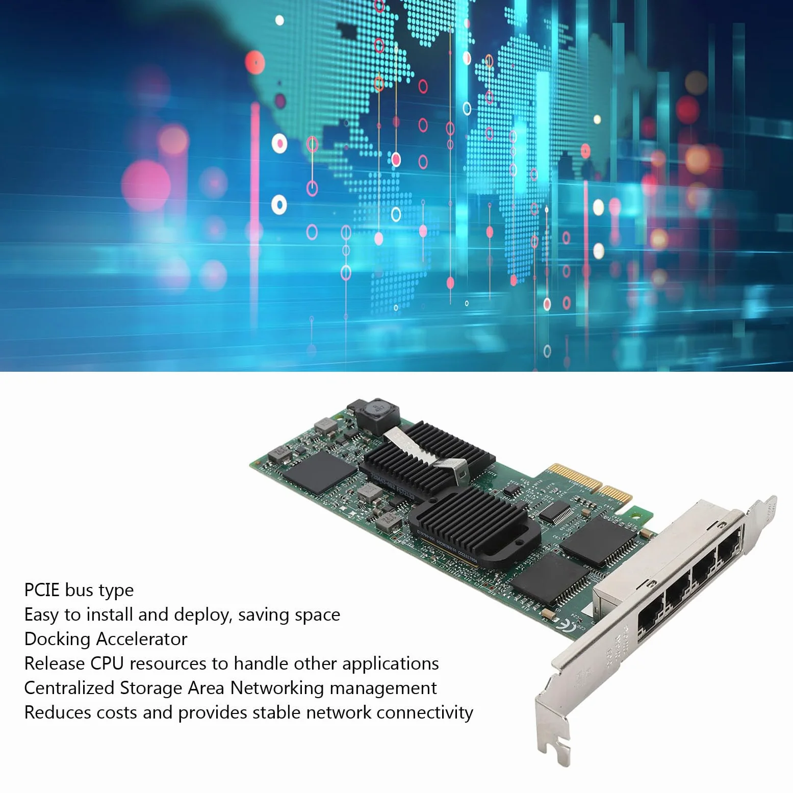 Hidyliu Scheda di Rete PCIe Gigabit Adattatore Professionale a 4 Porte RJ45 per Prestazioni del Server Migliorate e Installazione Semplice