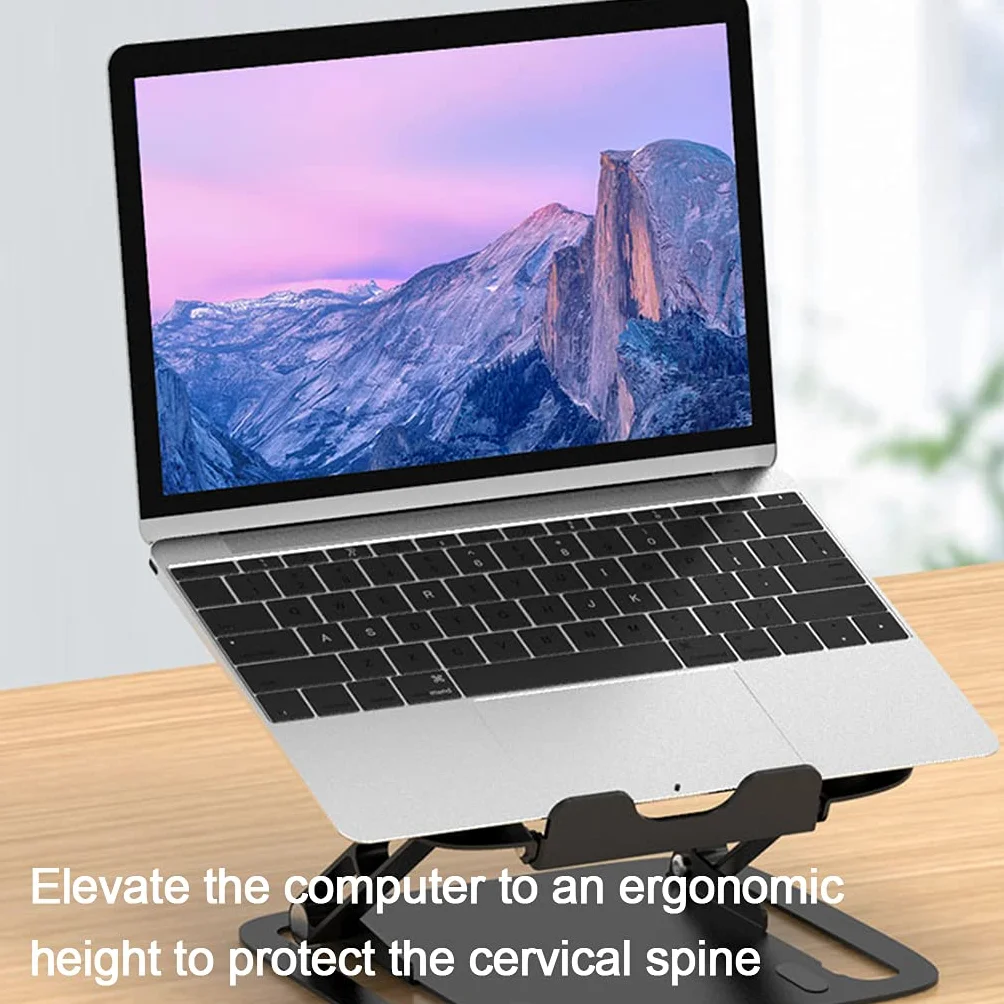 Supporto pieghevole in lega di alluminio Supporto per pad di raffreddamento Staffa da tavolo Raffreddamento regolabile per notebook Laptop verticale Supporto per scrivania Ergonomico in