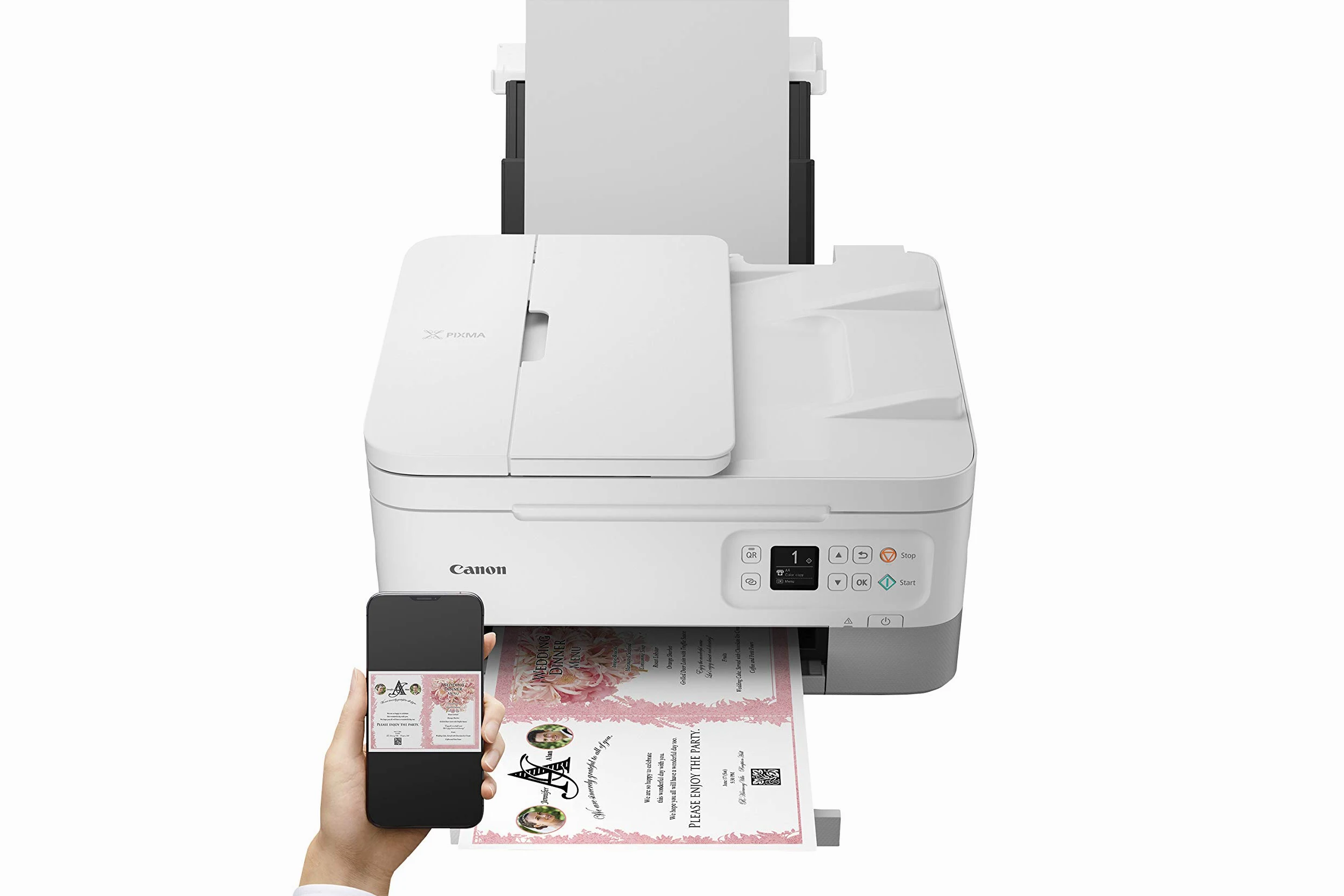 Canon PIXMA TS7451i Stampante Wifi, Multifunzione a Colori A4, Alimentatore Automatico di Documenti per Stampa Multimediale e Creativa - Ideale per Casa e Ufficio compatibile PIXMA PRINT PLAN; bianco