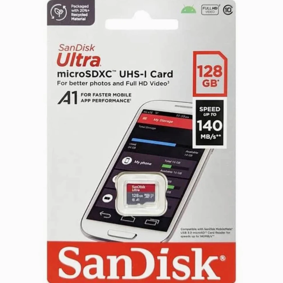 SanDisk SDSQUAB-128G-GN6MN - Scheda MicroSD Ultra UHS I da 128 GB, 140 MB/s R, per smartphone Garanzia 10 anni