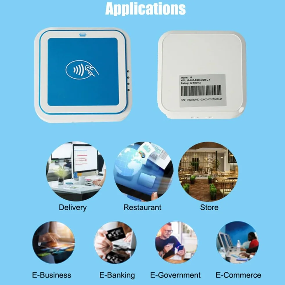Lettore e Scrittore di Chip per Carte di Credito Visa Master, Transazioni Bancarie, Bluetooth Mpos con Terminale POS EMV PCI (I9)