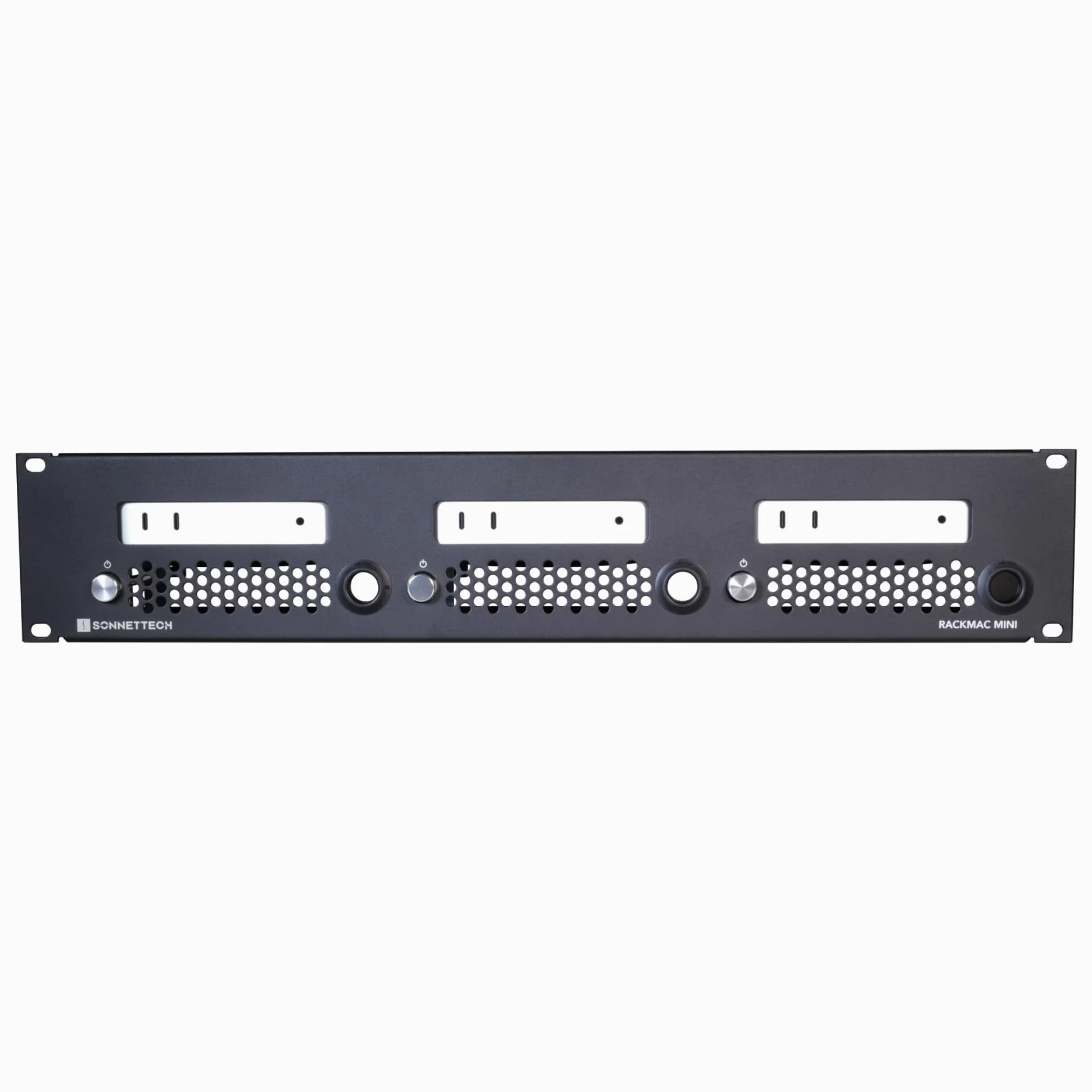 Sonnet RackMac Mini (2024+)-Alloggiamento per montaggio su rack 2Upara 1, 2 o 3 Computer Mac Mini, soluzione Montaggio rack Pro da 19 pollici