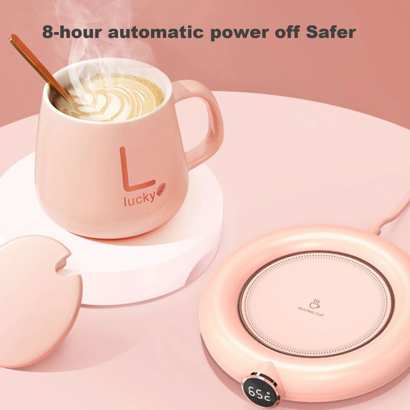 Scalda-tazze da caffè, USB con scatola, scalda tazza per scrivania con spegnimento automatico, 3 impostazioni di temperatura, scalda tazza da caffè, regalo per donne, regalo per Natale (bianco)