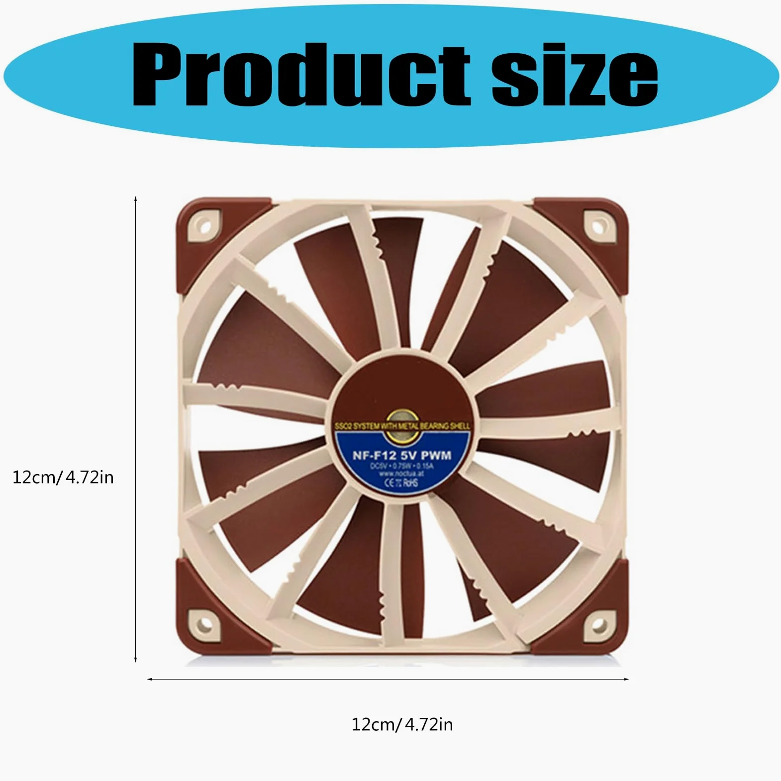 2 120mm 5V 4Pin 1500RPM Computer Ventola di Raffreddamento Sostituzione, Caso per Desktop/Apparecchiature di Rete Computer