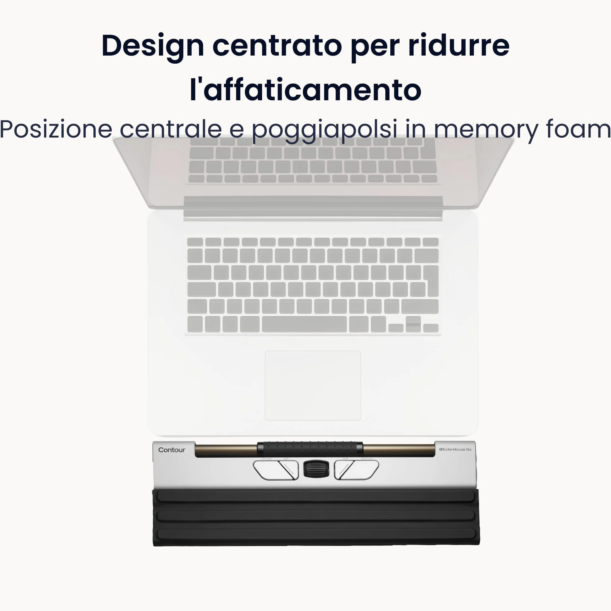 Contour RollerMouse Go - Mouse ergonomico centrato per il sollievo del tunnel carpale, mouse da viaggio compatto con Bluetooth e USB, design ambidestro a 5 pulsanti, compatibile con Mac e PC