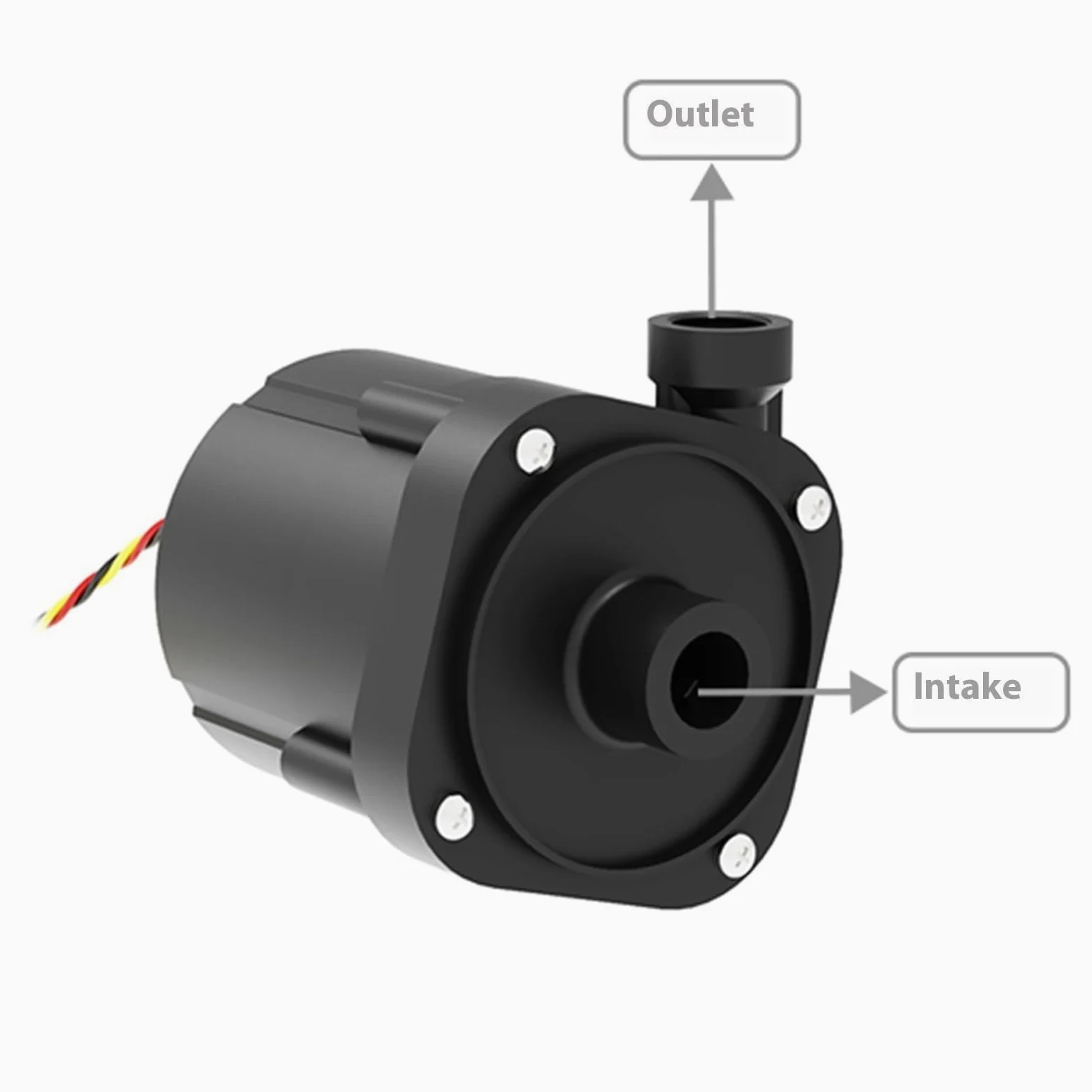 PU SC1000 24V Brushless raffreddato ad acqua ABS Nylon Durabilità Tecnologia a prova di perdite per sistemi di raffreddamento del computer Raffreddamento ad acqua ad alto flusso