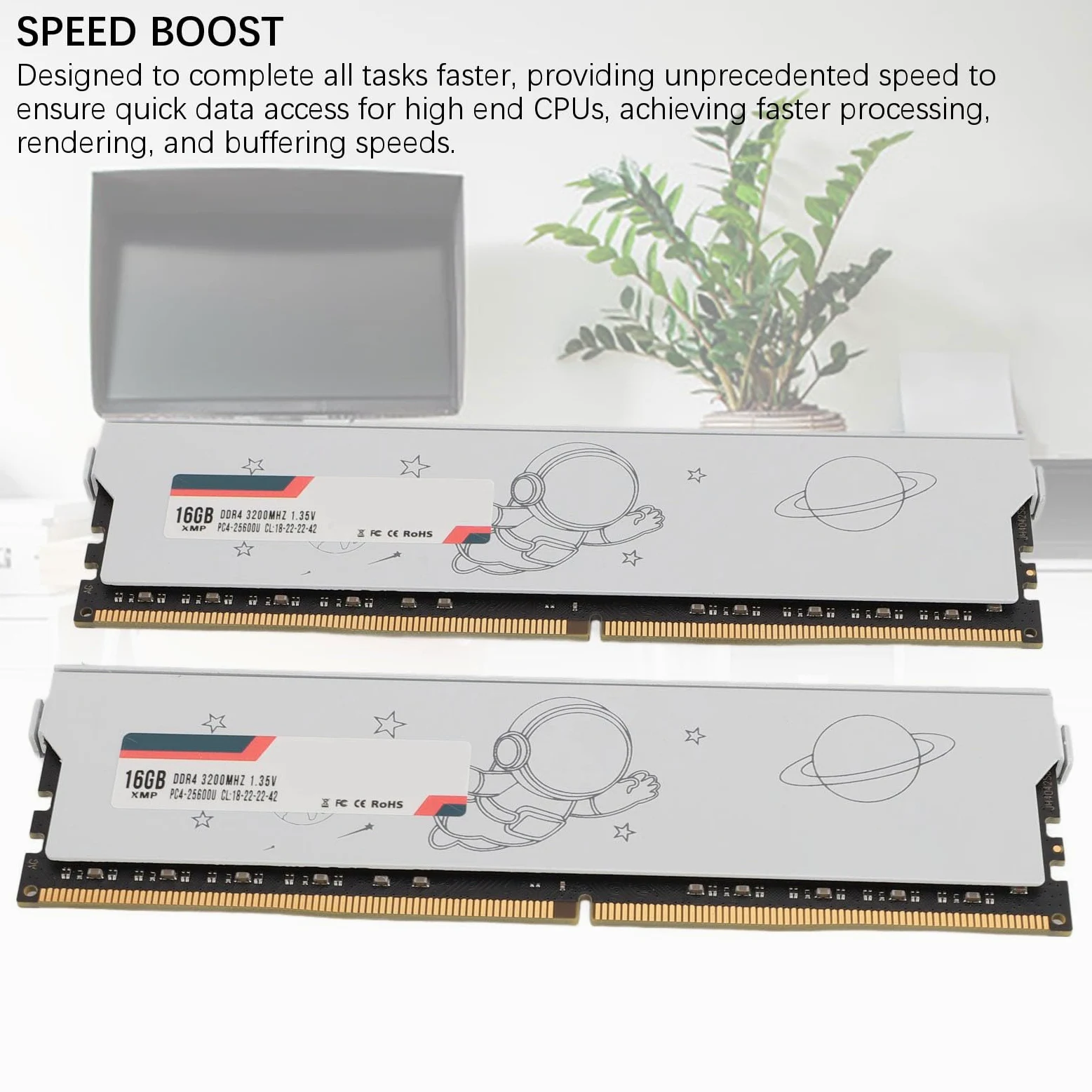 Chiyyak Modulo di Memoria Ad Alta velocità DDR4 RAM XMP per PC da Gioco Desktop 2 unità PCB in Metallo 25600 28800 Larghezza di Banda (DDR4 3200 MHz 32 GB (2x16 GB))