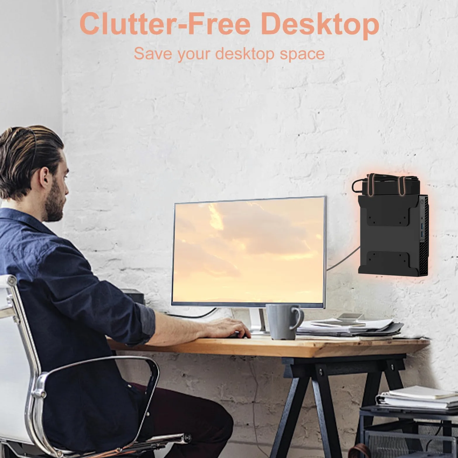 Supporto VESA per Dell Micro PC VESA/parete/sotto-tavolo per Dell OptiPlex Micro Form Factor Case Mini PC Supporto per Dell 7010 7050 7040 7090 3000 3050 9020 e Altro con fascetta