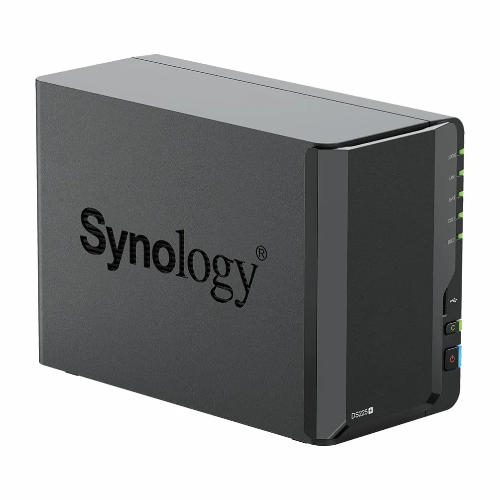 Synology DS225+ 8TB (Seagate Ironwolf 2x4TB) 2-Bay Plus Series - Intel Celeron J4125 Quad-Core, 2GB Non-ECC DDR4 SODIMM 1x2.5GbE e 1x1GbE RJ-45 LAN Port