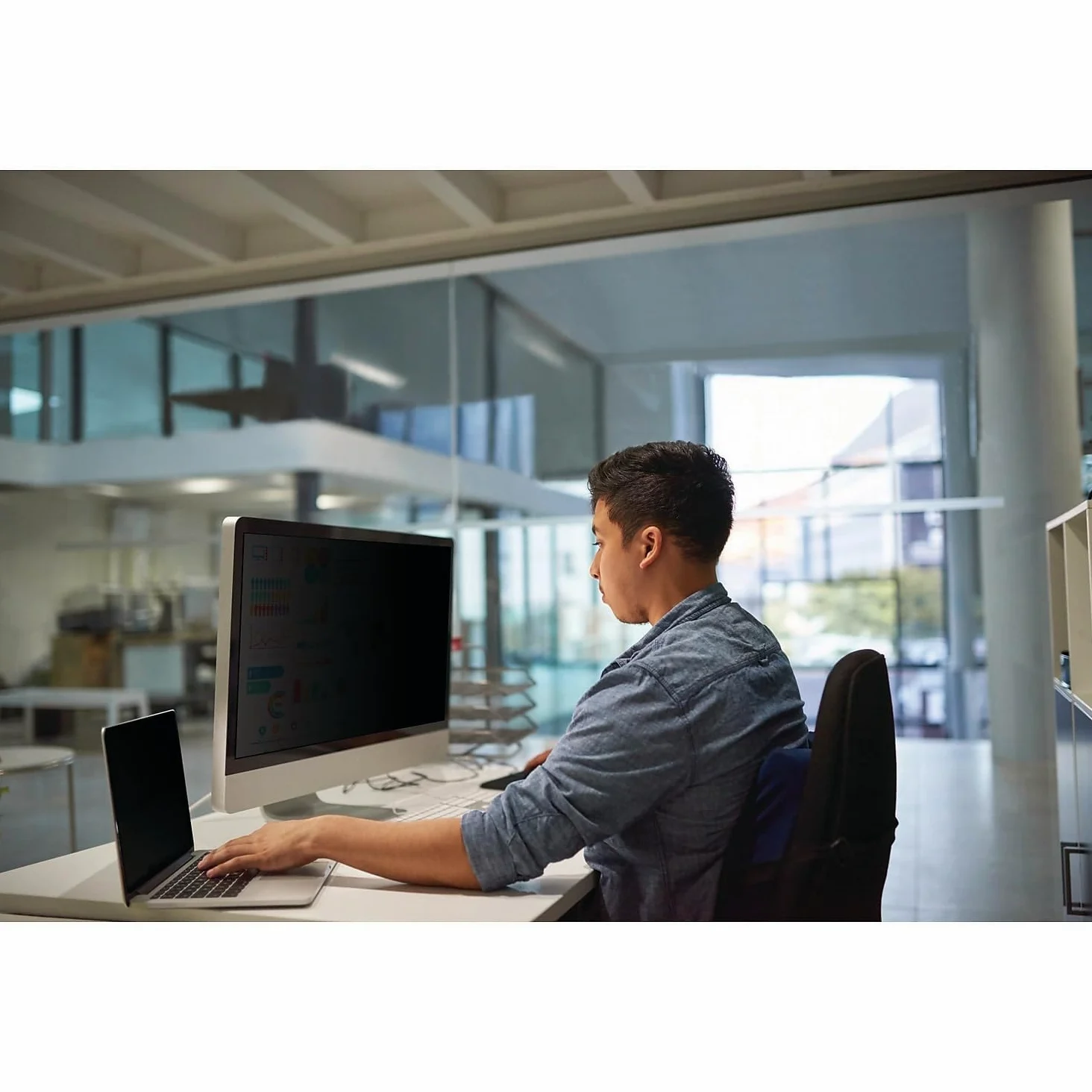 3M Privacy Filter for 24" Widescreen Monitor, Nero