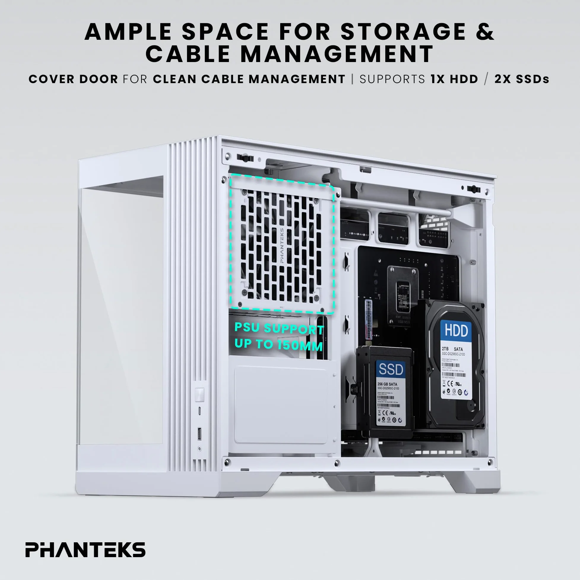 Phanteks XT V3, Case Gaming Compatto Micro-ATX, Vetro Temprato Frontale e Laterale, 3 Ventole D-RGB da 120mm incluse, Supporto Radiatore da 360mm, Bianco