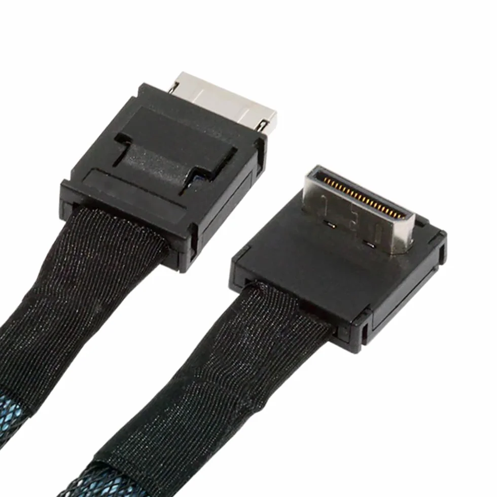 Cavo attivo dati OcuLink PCIe 4.0 PCI-Express SFF-8611 4i a SFF-8611 ad angolo verso il basso per eGPU SSD 80 cm