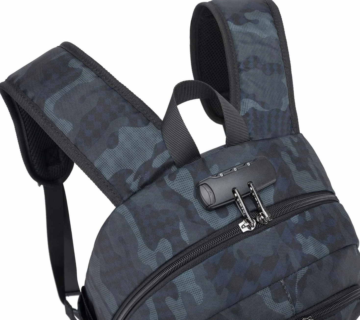 Tzowla Zaino Porta PC Universitari Uomo e Donna,Zaino da Viaggio Impermeabile Antifurto di Ricarica USB e Serratura per Notebook da 17/17,3 Pollici,Zaino da Giorno Sottile Lavoro Business-BluCamo