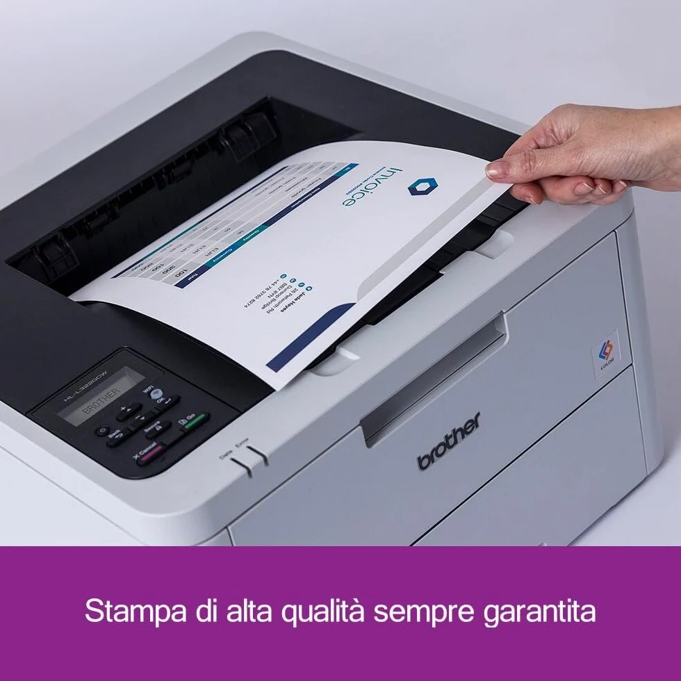Brother HLL3220CW | LED a Colori Ecopro ready |18 ppm | Display LCD| USB e Wi-Fi |Cassetto da 250 fogli| Toner inclusi da 500 pag