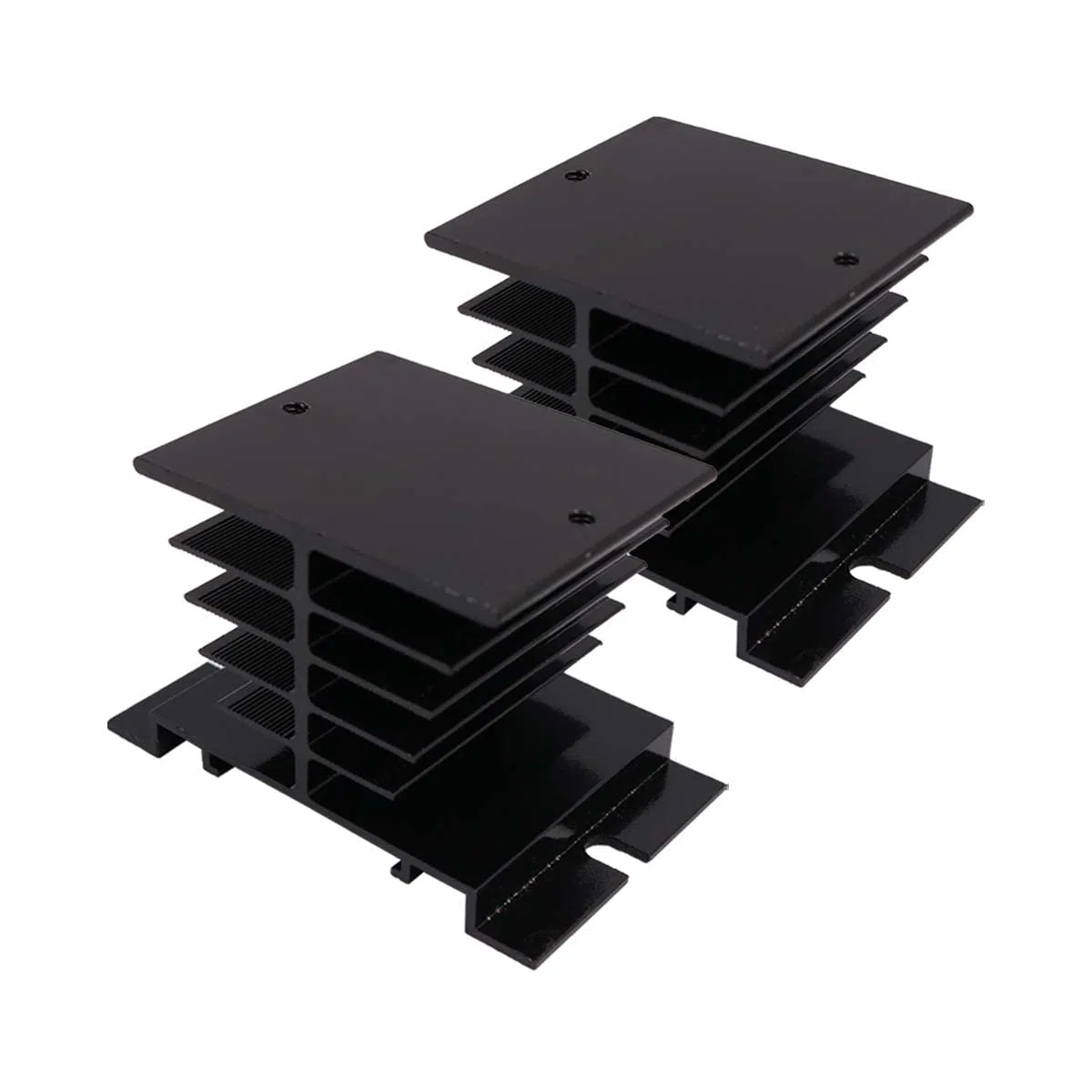 Dissipateur thermique en Aluminium pour Relais à Semi-conducteurs 2PCS pour Relais à Semi-conducteurs SSR-25DA / 10DA / 40DA - Noir