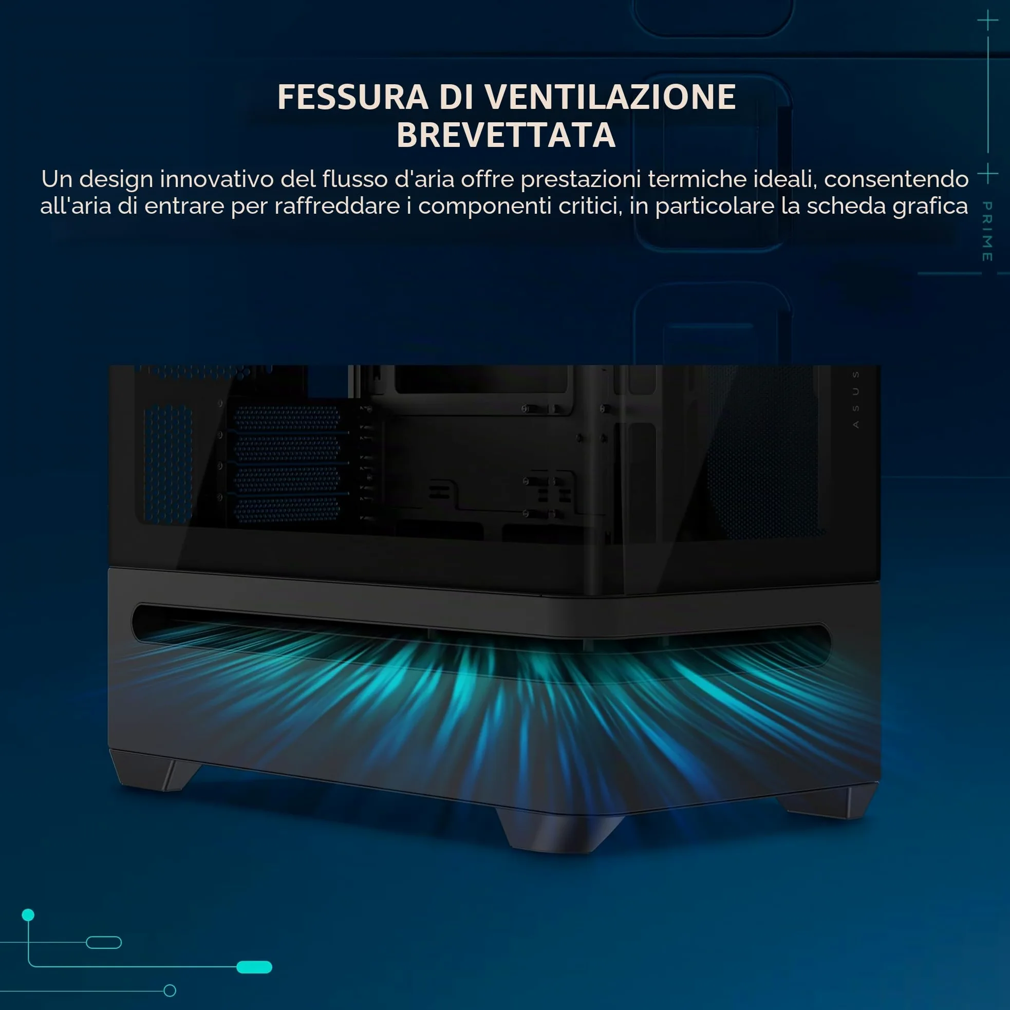 ASUS Prime AP202 ARGB, Case mATX, Pannelli Tool-Free, Supporto per Dissipatori da 360mm, Schede Grafiche da 420 mm e Alimentatori da 200 mm, 3 Ventole ARGB Integrate, Porta USB-C, Nero