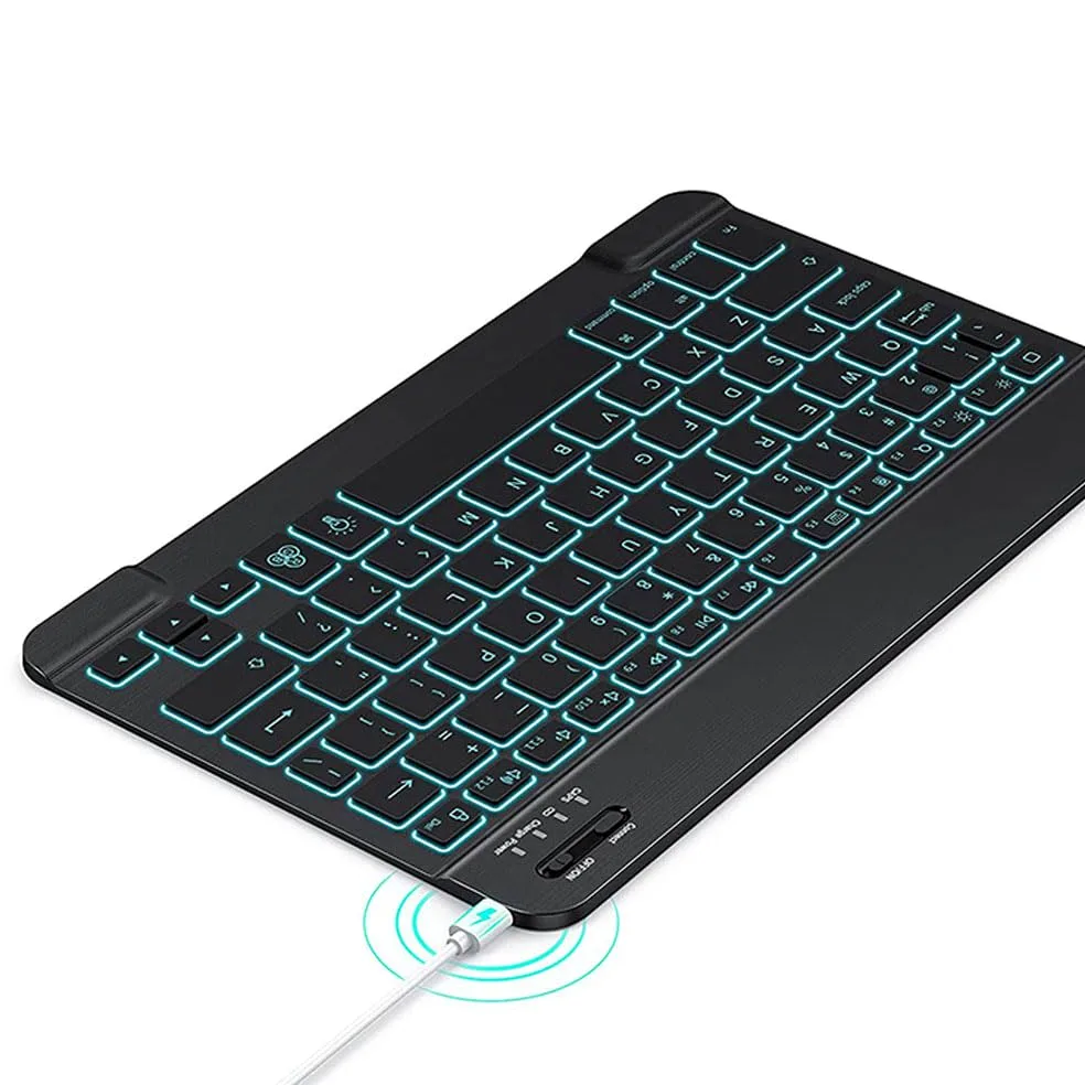 Custodia con tastiera per tablet Lenovo Idea Tab Pro Gen 2 da 13 pollici 2026, QWERTZ tedesco, ultrasottile, con illuminazione a 7 colori, tastiera wireless con custodia protettiva, rosa