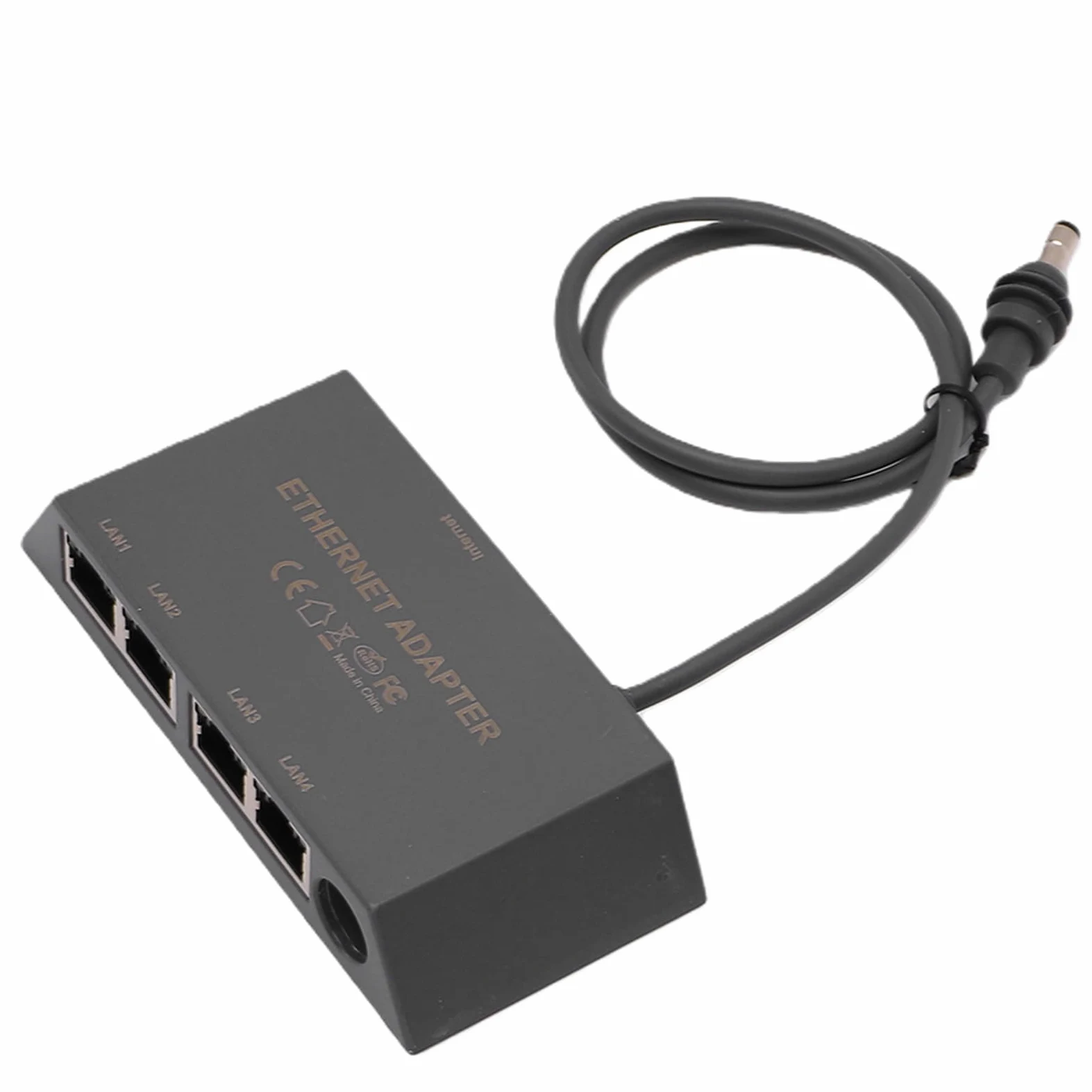 Adattatore Ethernet 4 Porte, Plug and Play Gigabit per Desktop | Materiale ABS, Compatto per Piccoli Uffici, Uso Marino, Configurazione del Driver Necessaria, Connessione Cablata Stabile