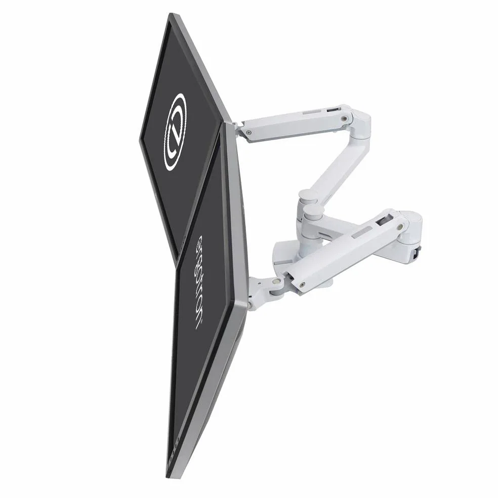 Ergotron - Braccio per doppio monitor LX, supporto da scrivania VESA - per due monitor fino a 27 pollice, 3,2-9,1kg ciascuno - Bianco (45-491-216)
