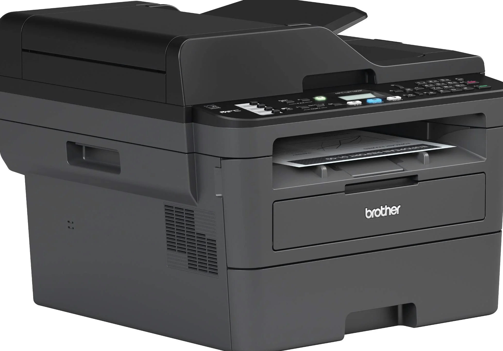 Brother mfcl2710dw — Stampante laser multifunzione monocromatica con fax e stampa (30 ppm fronte/retro, USB 2.0, Ethernet, WiFi Direct, processore da 600 MHz, 64 MB di memoria) grigia