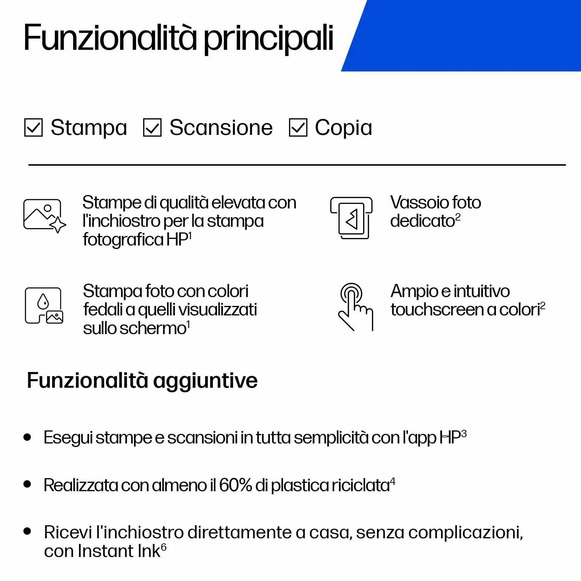 HP Envy Photo 7930 B63K5B, Stampante Multifunzione a Getto d'Inchiostro A4 a Colori, Foto, Fronte/Retro Automatico, 22 ppm, app, 3 Mesi di Inchiostro Instant Ink Inclusi, Bianca