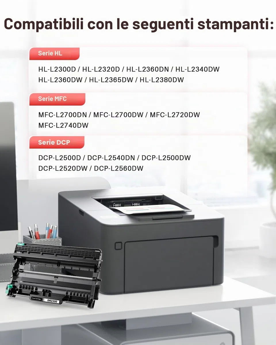 DR2300 Tamburo compatibile con Brother DR2300 DR-2300 Tamburo TN2320 TN-2320 Toner per Brother MFC-L2700DW MFC-L2700DN MFC-L2720DW HL-L2340DW HL-L2300D DCP-L2520DW DCP-L2540DN MFC-L2740DW