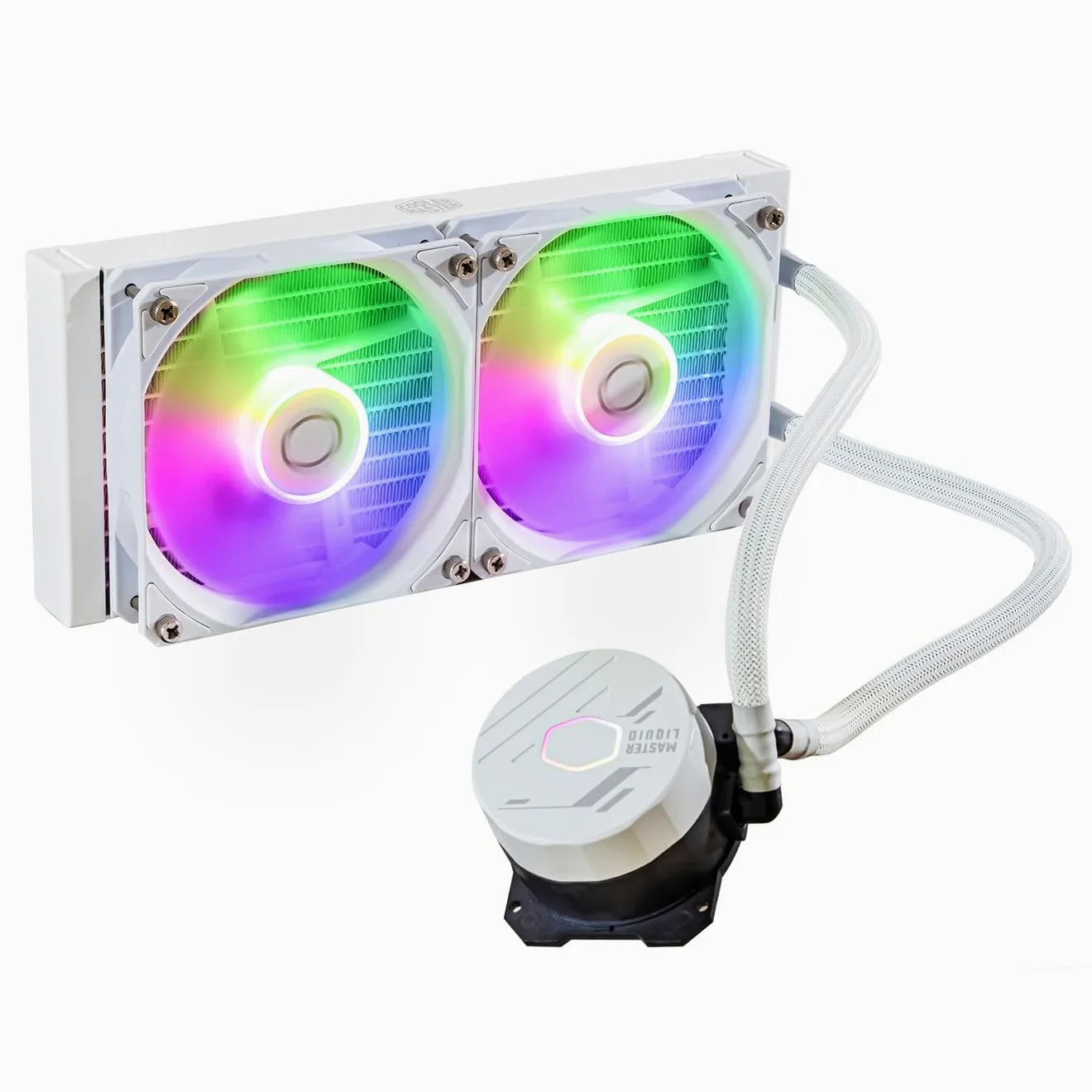 Cooler Master MasterLiquid 240L Core ARGB Dissipatore a Liquido per CPU - Pompa Gen S a Doppia Camera, Radiatore Superiore e Ventole ARGB da 120 mm, Staffe LGA 1700 e AM5 - Bianco