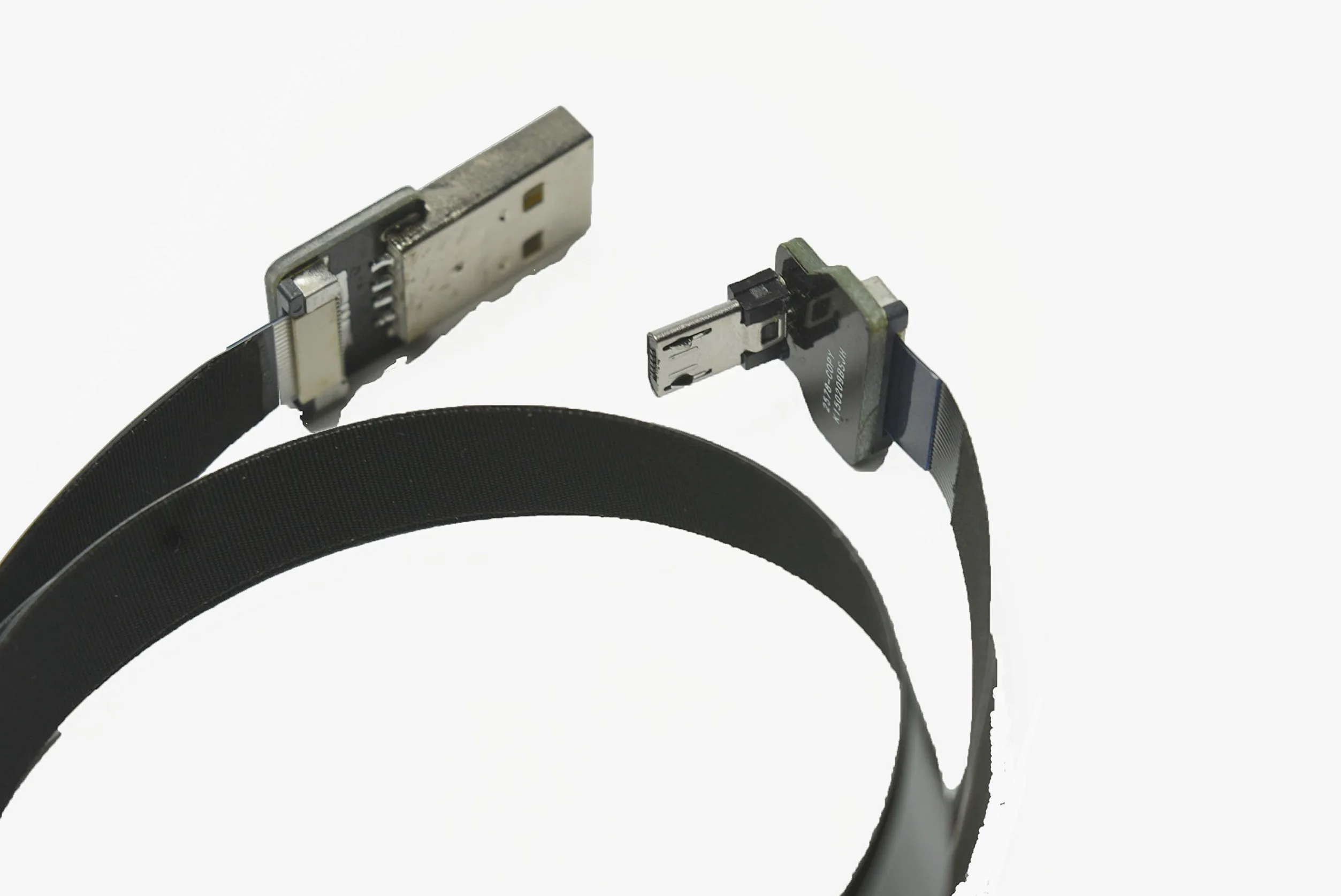 Lungo flessibile Ulter Flat Slim USB cavo Micro USB 90 gradi angolo maschio a USB standard A maschio per la ricarica e la sincronizzazione, nero 50 cm