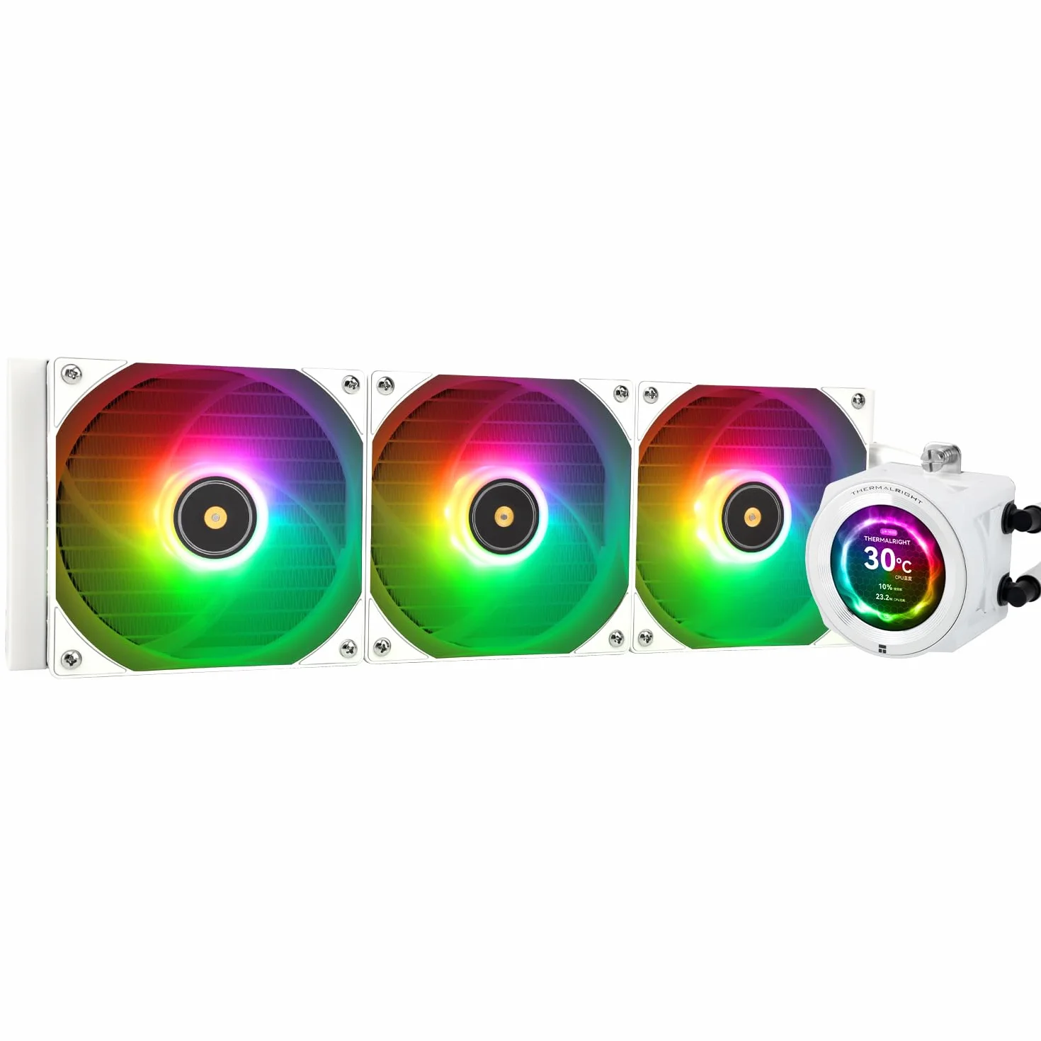 Thermalright CORE VISION 360 White ARGB-360 - Raffreddatore liquido per CPU AIO, schermo LCD IPS con risoluzione 480 x 480, per AM4/AM5/Intel 1700/1851,'2,1"