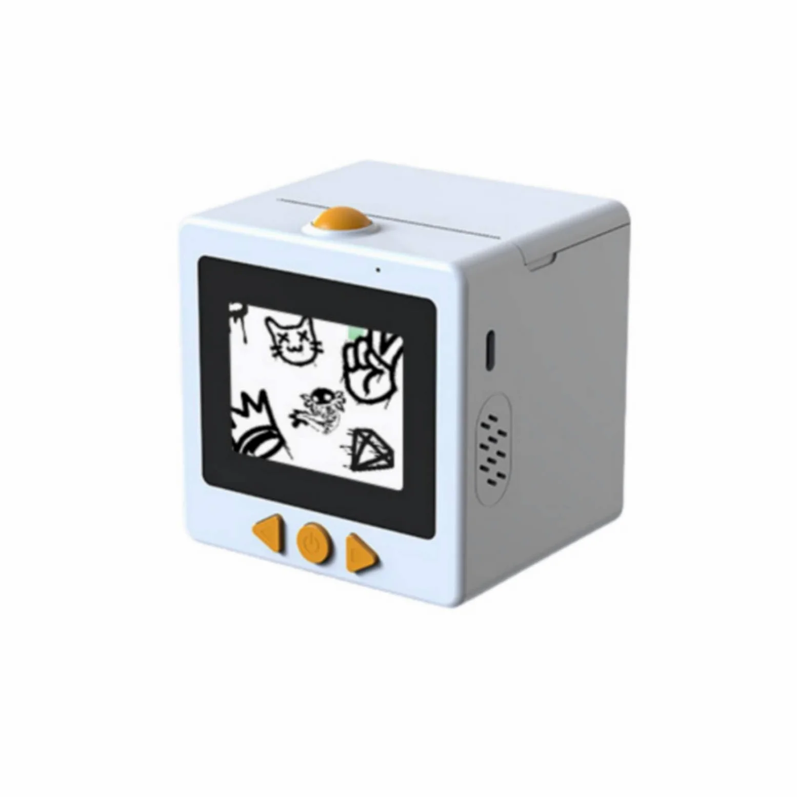 Stampante Fotografica per Bambini Stampante Foto Stampante Adesivi Mini Stampante Portatile con Stampa Monocromatica E Schermo 2.4 Pollici in Plastica, Array, Bianco