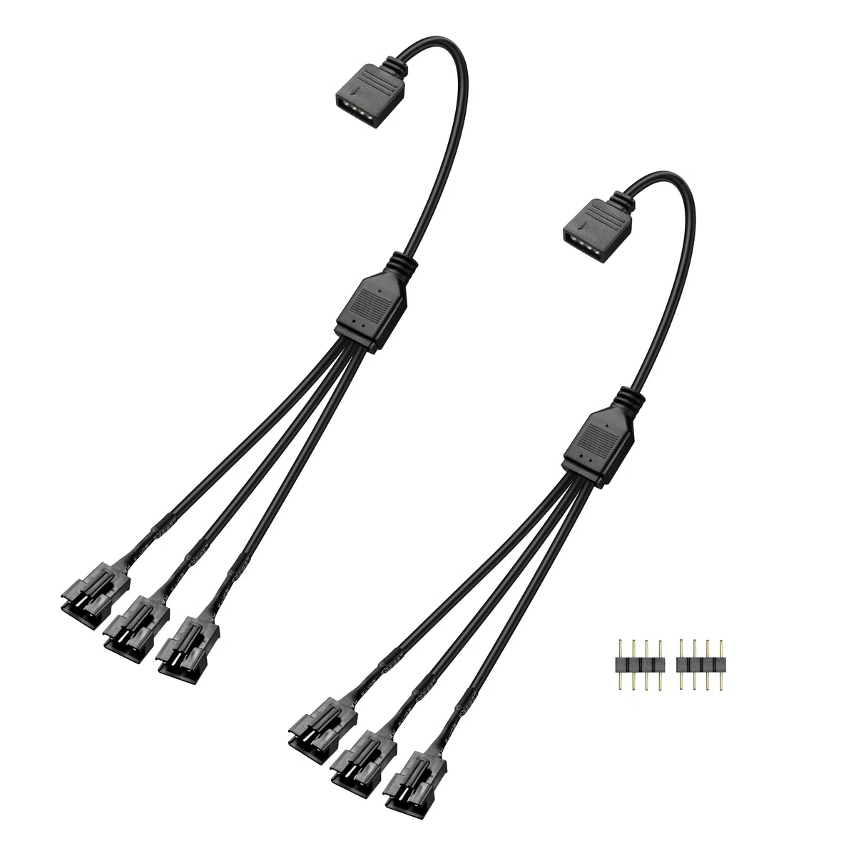 GINTOOYUN 2 cavi splitter da 1 a 3 ARGB da 12 V, 4 pin, femmina a tre SM a 4 pin, cavo splitter RGB per strisce luminose LED, ventola ARGB da 12 V, case per computer, ecc. (stile 6)