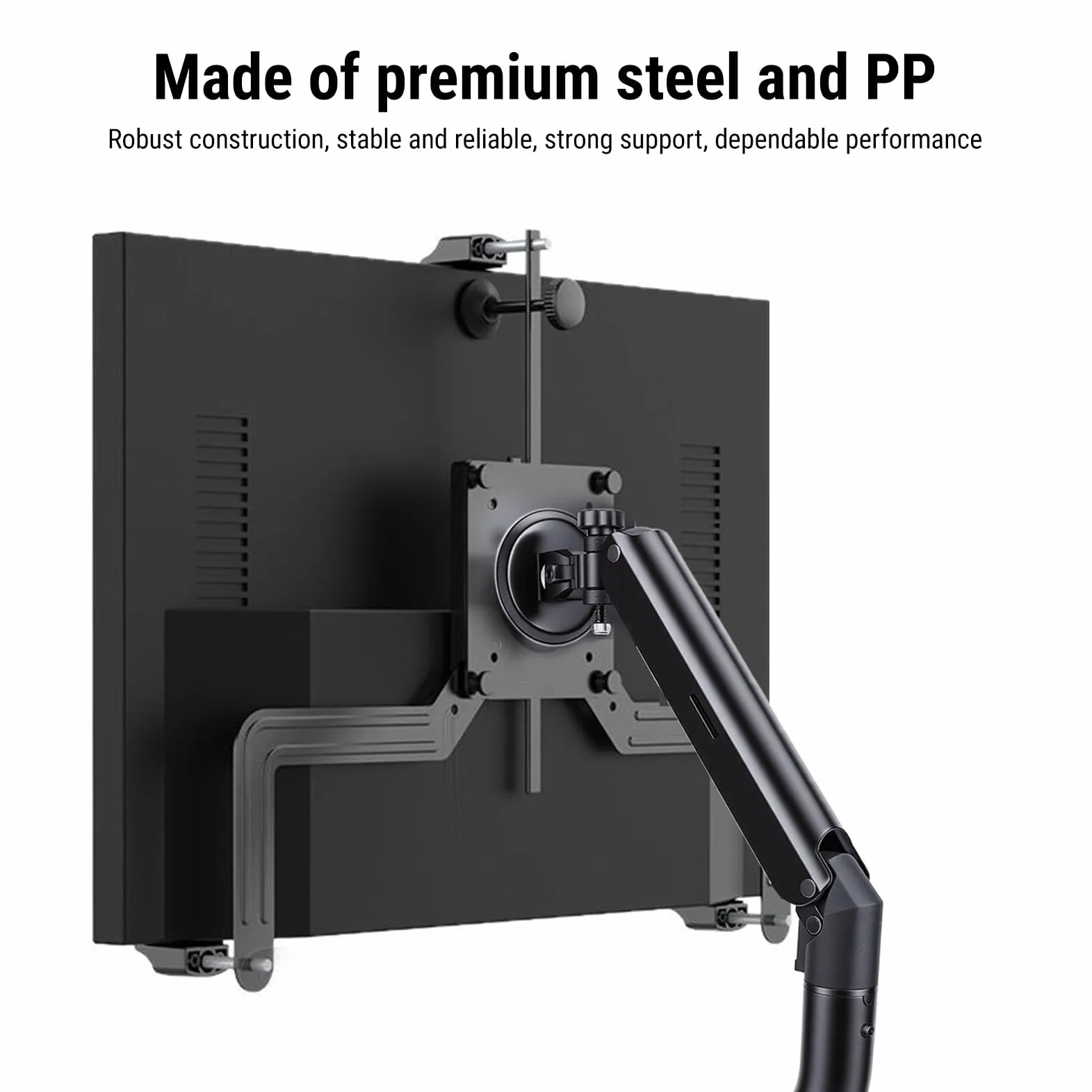 Braccio per Display Supporto da Scrivania Regolabile in Acciaio PP per Display Curvo Ergonomia da Ufficio, Design Moderno, Facile Installazione