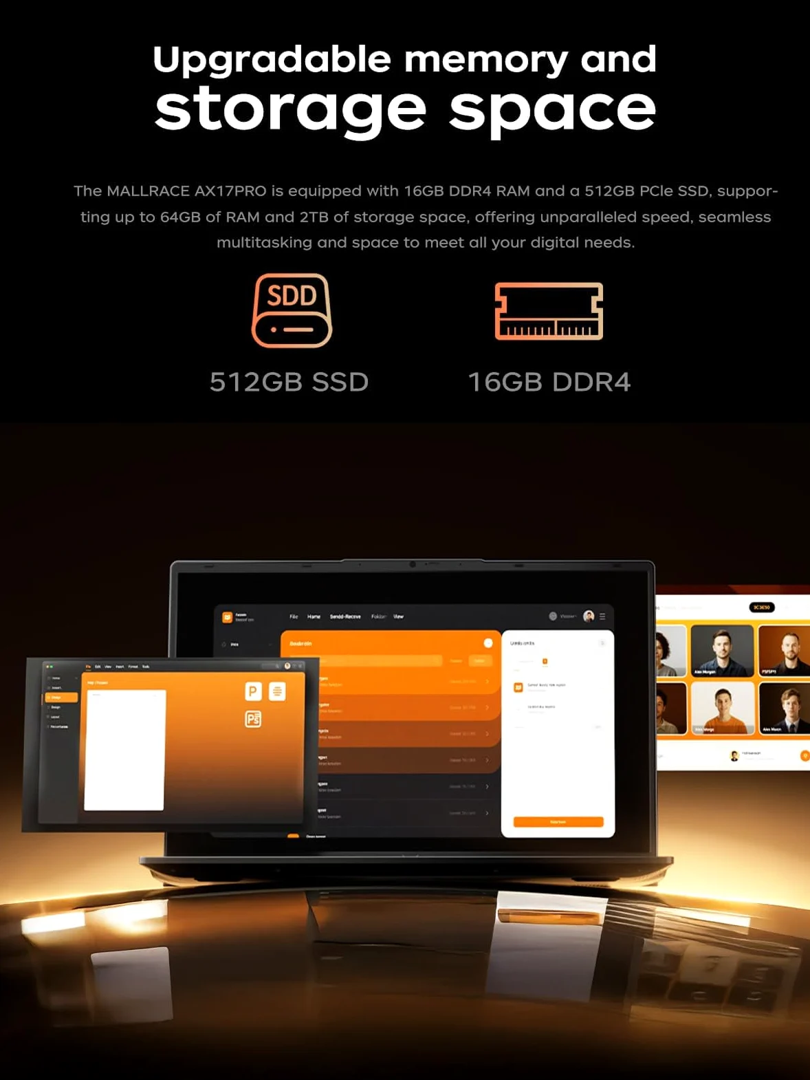 ACEMAGIC Notebook 17.3 Pollici Con 4 nuclei Processore 4300U,Fino a 3,7GHz,5500Mah,Pc Portatile 16 GB RAM DDR4 512 GB SSD,Grafica Radeon™,Wi-Fi 5,BT5.0,3*USB 3.2,HDMI,Privacy Cam,Argento