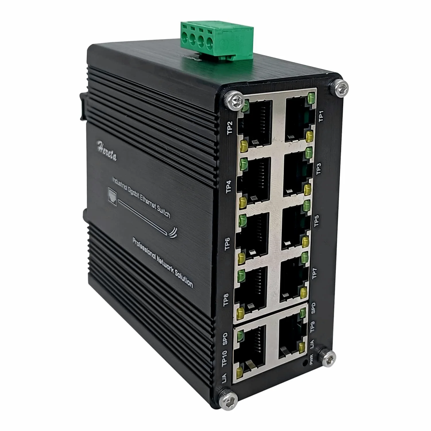 Commutatore industriale indurito 10/100/1000BASE-T RJ45 di Gigabit di Ethernet del compatto 10-Port con la funzione auto-MDI/MDI-X 10/100Mbps Half/Full Duplex e 1000Mbps Full Duplex 12~48VDC Ingresso