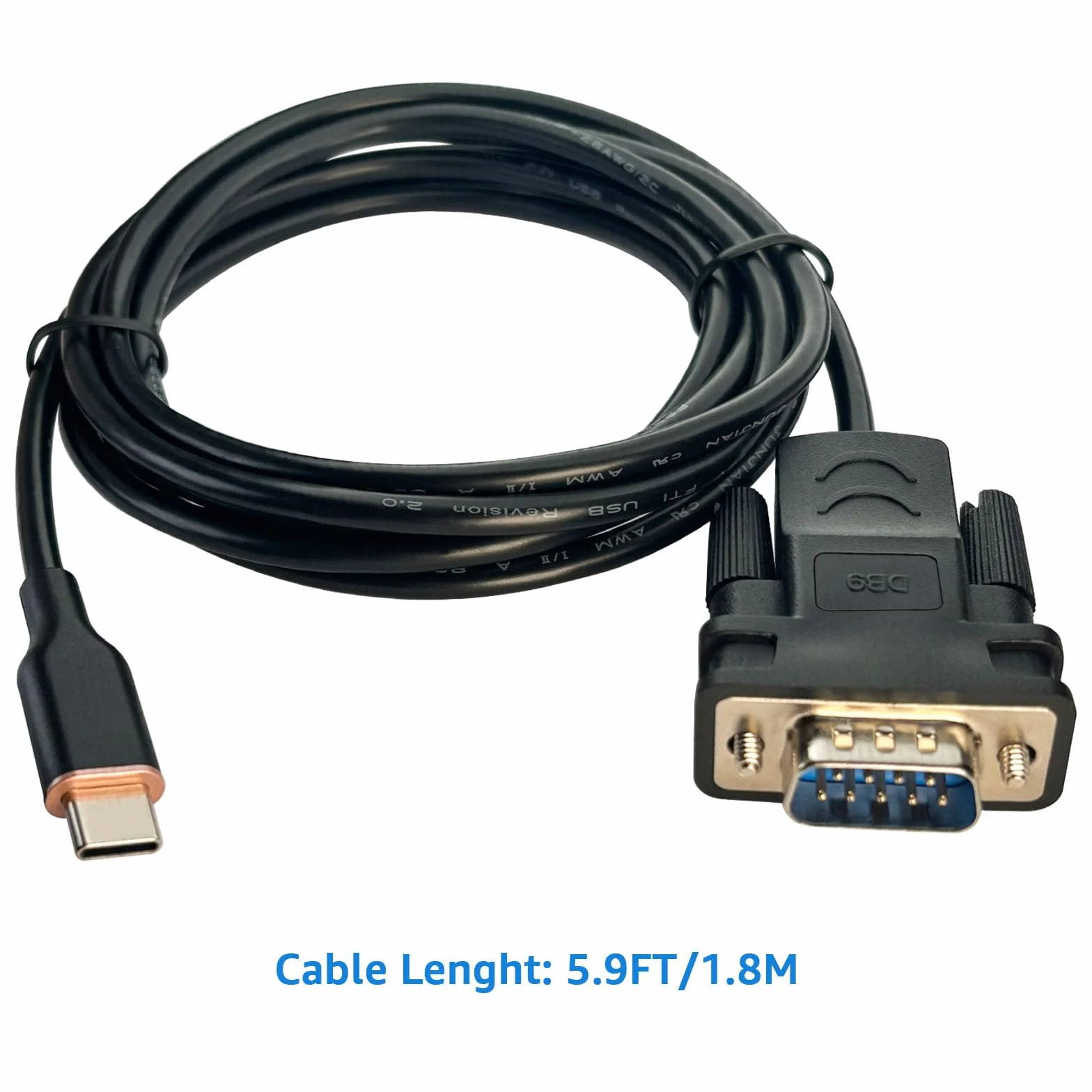 DSD TECH SH-RS232M Cavo seriale da USB-C a RS232 DB9 con chip FTDI per Windows Linux Mac