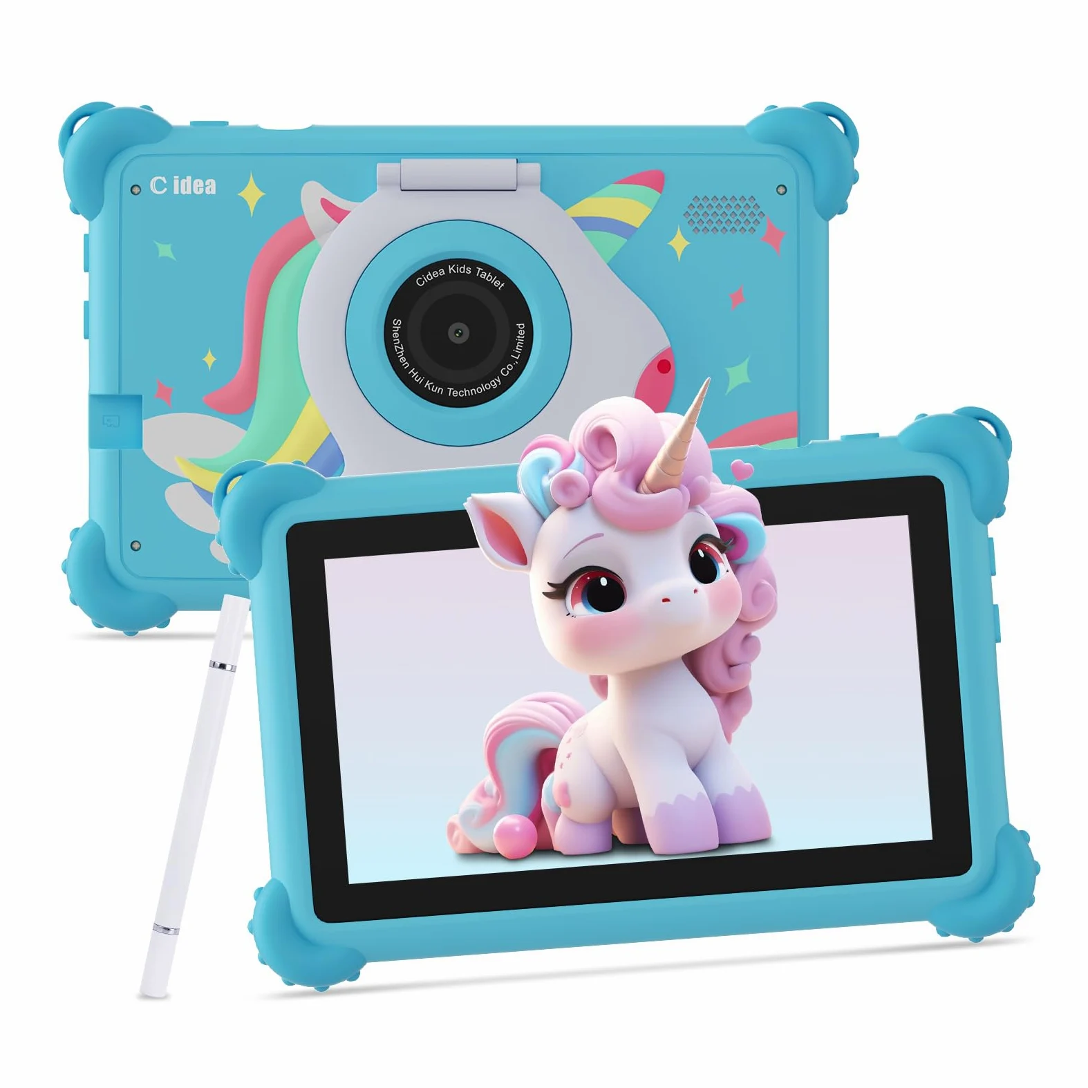C idea, tablet per bambini, Android 15, 7 pollici, 1024 x 600, 6 GB (3 + 3) RAM + 32 GB ROM, batteria 2500 mAh, app per bambini preinstallate, compatibile con Wi-Fi e Bluetooth (blu)