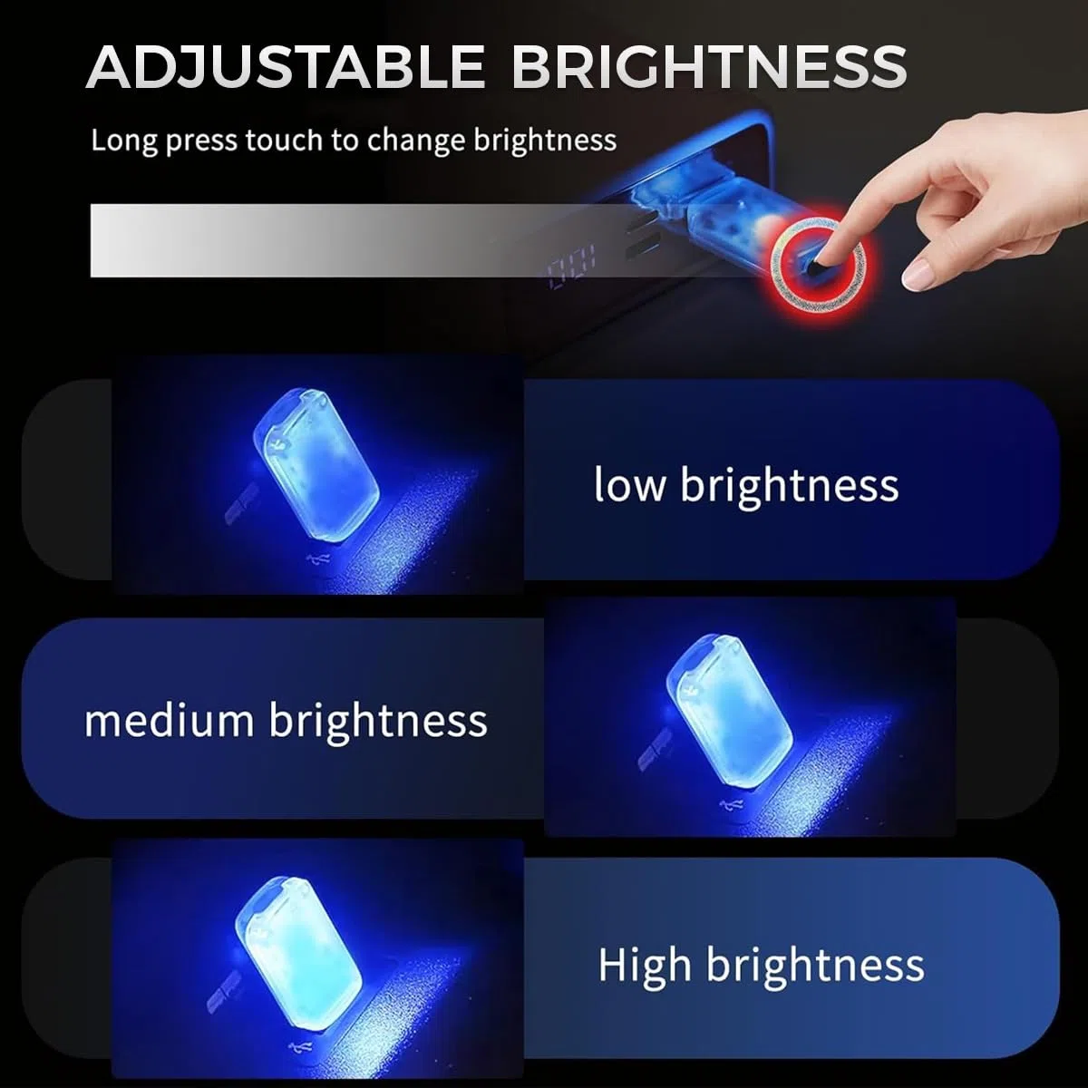 2 luci LED USB per auto, 0,5 W, a risparmio energetico, illuminazione ambientale con sensore musicale, mini RGB illuminazione interna per auto e laptop, luce notturna morbida bianca