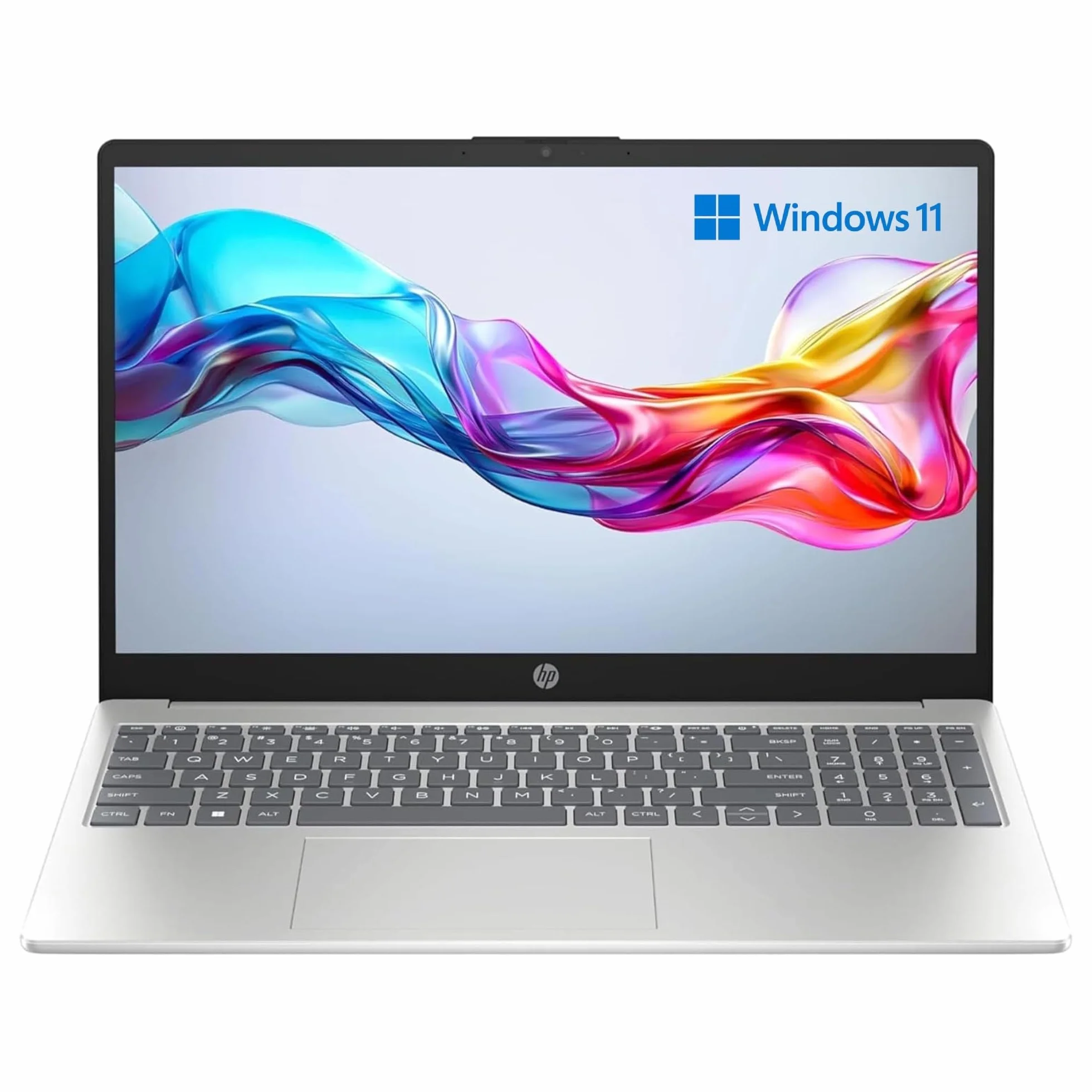 HP Laptop 15-fd0015sl, PC Portatile 15", Display 15.6" FHD Antiriflesso, Notebook, Intel Core i7 1355U, 16GB RAM, 512GB SSD, Intel Iris Xe, Webcam TNR, Windows 11, Computer Portatile, Argento, QWERTY