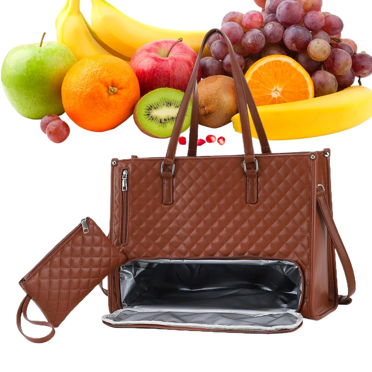 Borsa Tote con Scompartimento Pranzo Zaino Termico Per Laptop | Tote Per Pranzo Da 39,6 Centimetri per Computer Portatile Acqua Cibo Donne Studente Ufficio Infermiere Professioniste