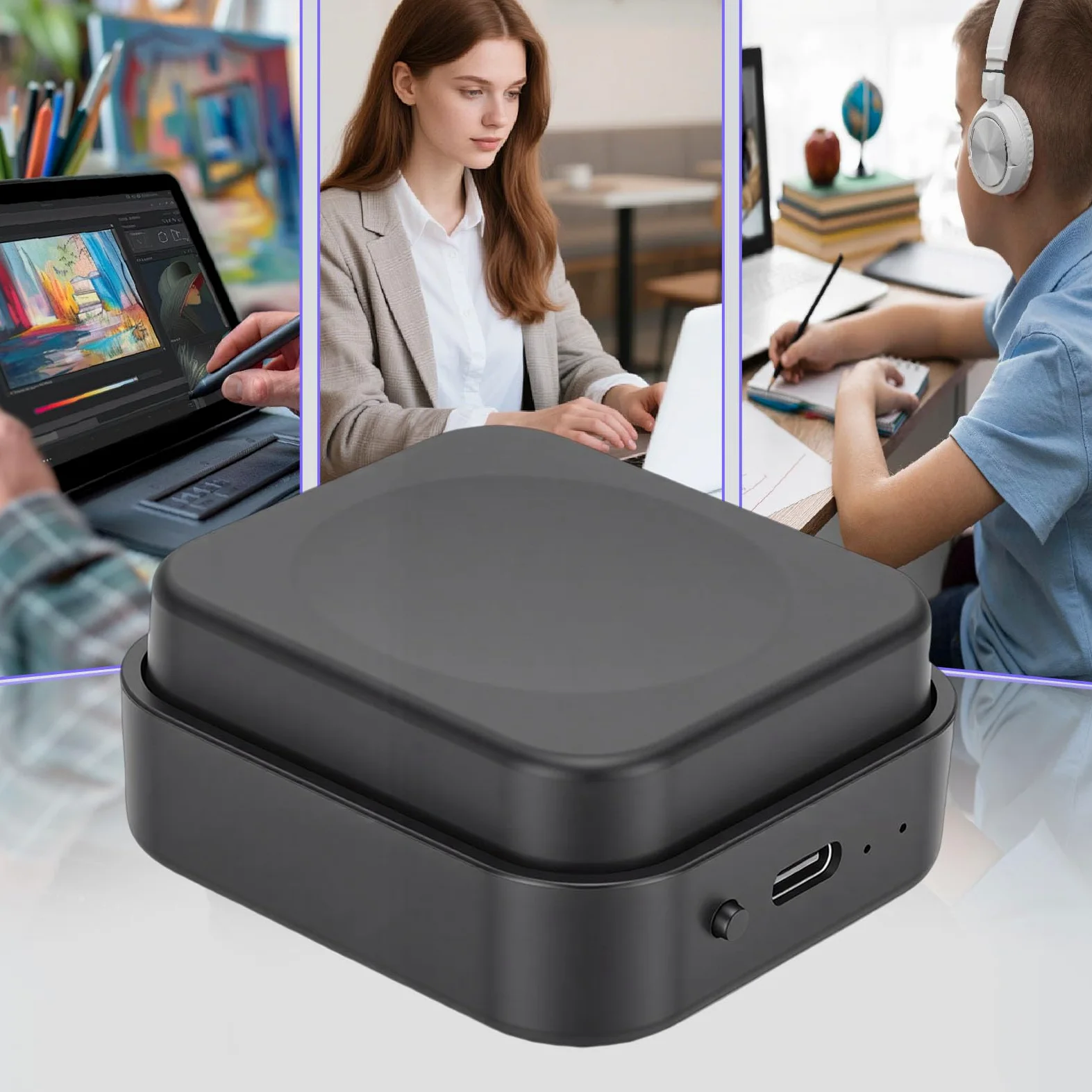 Vikye Tastierino a Tasto Singolo, Tastierino Macro a 3 Livelli, Programmabile con Bluetooth/2.4G/cablato, Input di 18 Caratteri, Tasto Grande, per Personalizzazione di