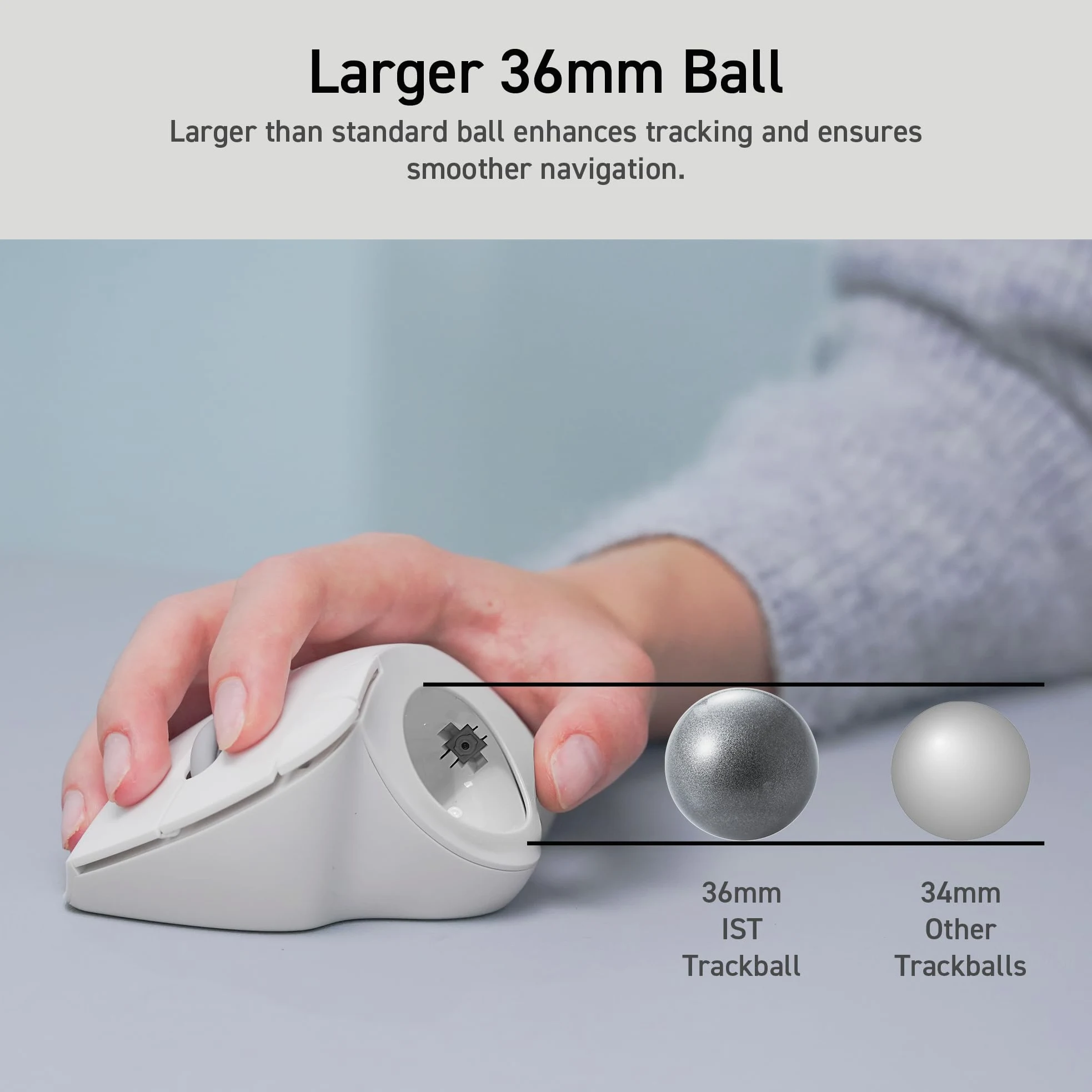 Elecom IST M-IT11BRBK - Mouse trackball wireless, Bluetooth, design ergonomico, cuscinetto a sfera per PC/laptop, Windows11/MacOS, iPadOS/Android, nero