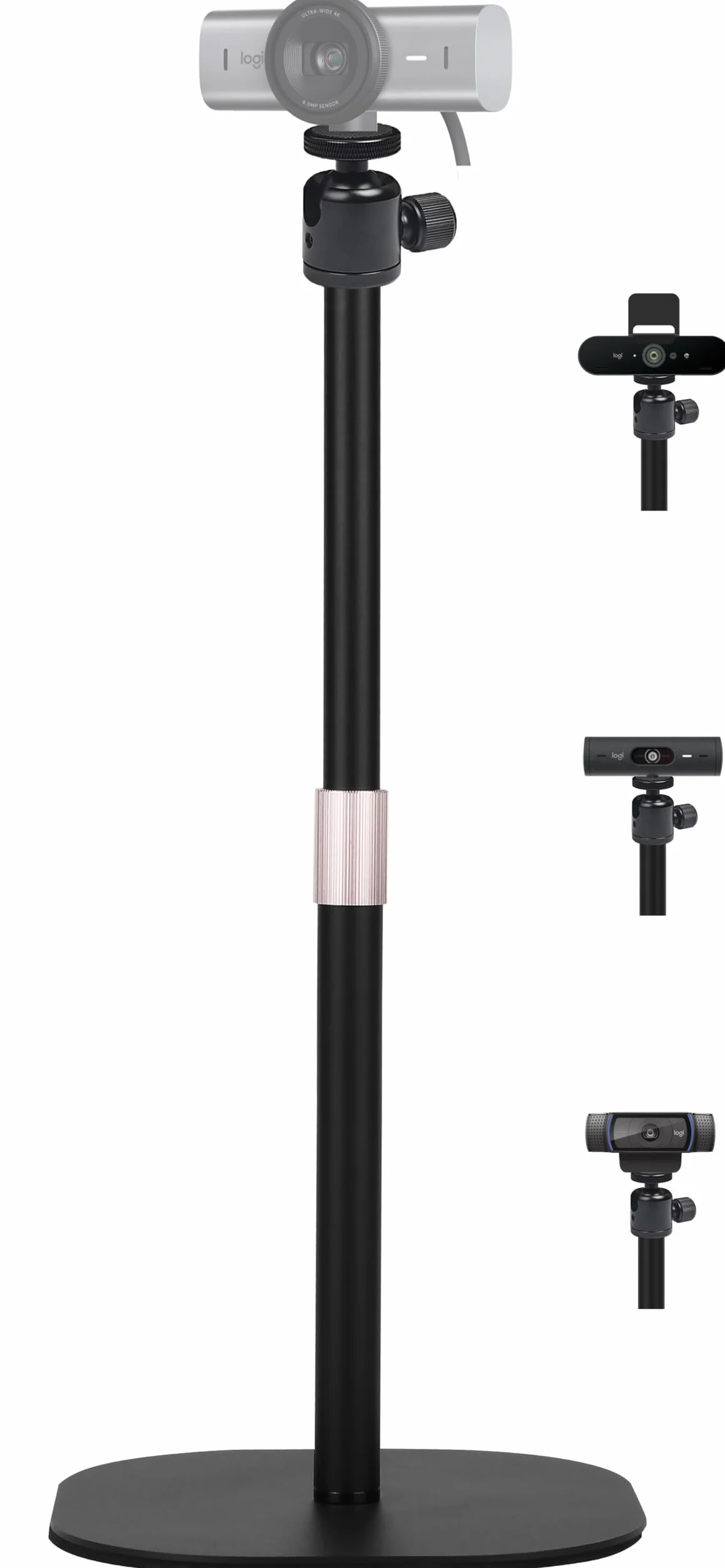 Supporto per webcam robusto, supporto treppiede per webcam da tavolo compatibile con webcam Logitech MX Brio 4K, Brio 4K, Brio 500