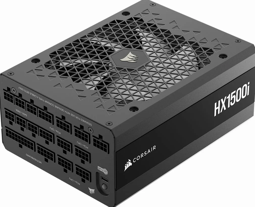 CORSAIR HX1500i (2025) Alimentatore ATX Modulare Silenzioso 12V-2x6 – Nero | Con cavo, Compatibile con ATX 3.1 e PCIe 5.1, Efficienza Cybenetics Platinum